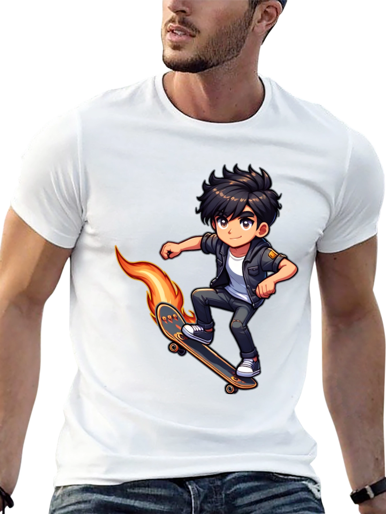 Skateboarding Cartoon T-Shirt