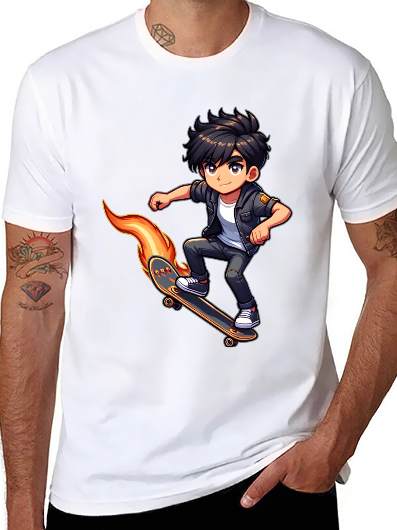 Skateboarding Cartoon T-Shirt