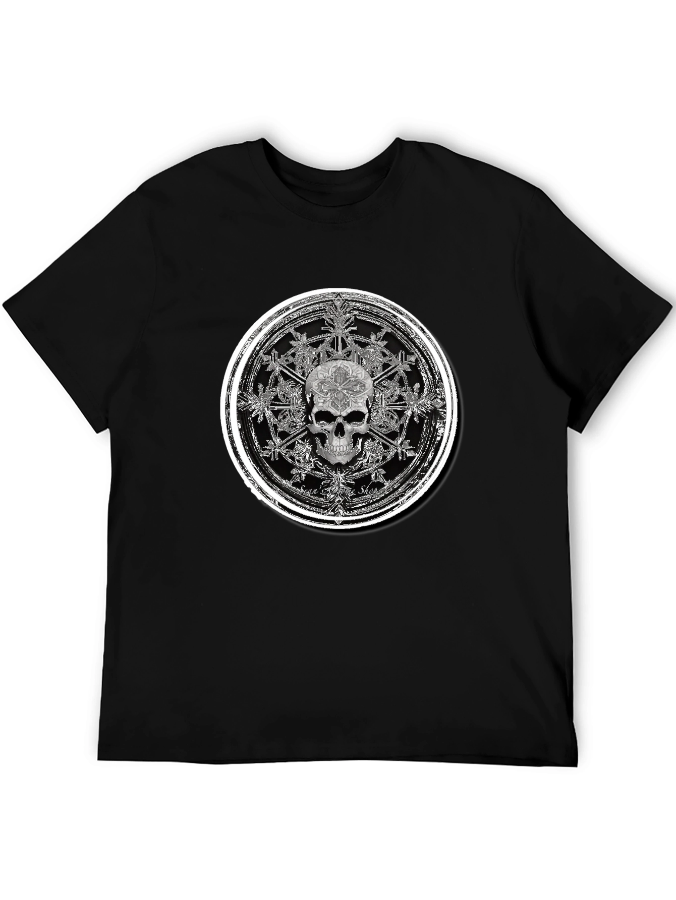 Skull Mandala Graphic Tee - Mens Black T-Shirt