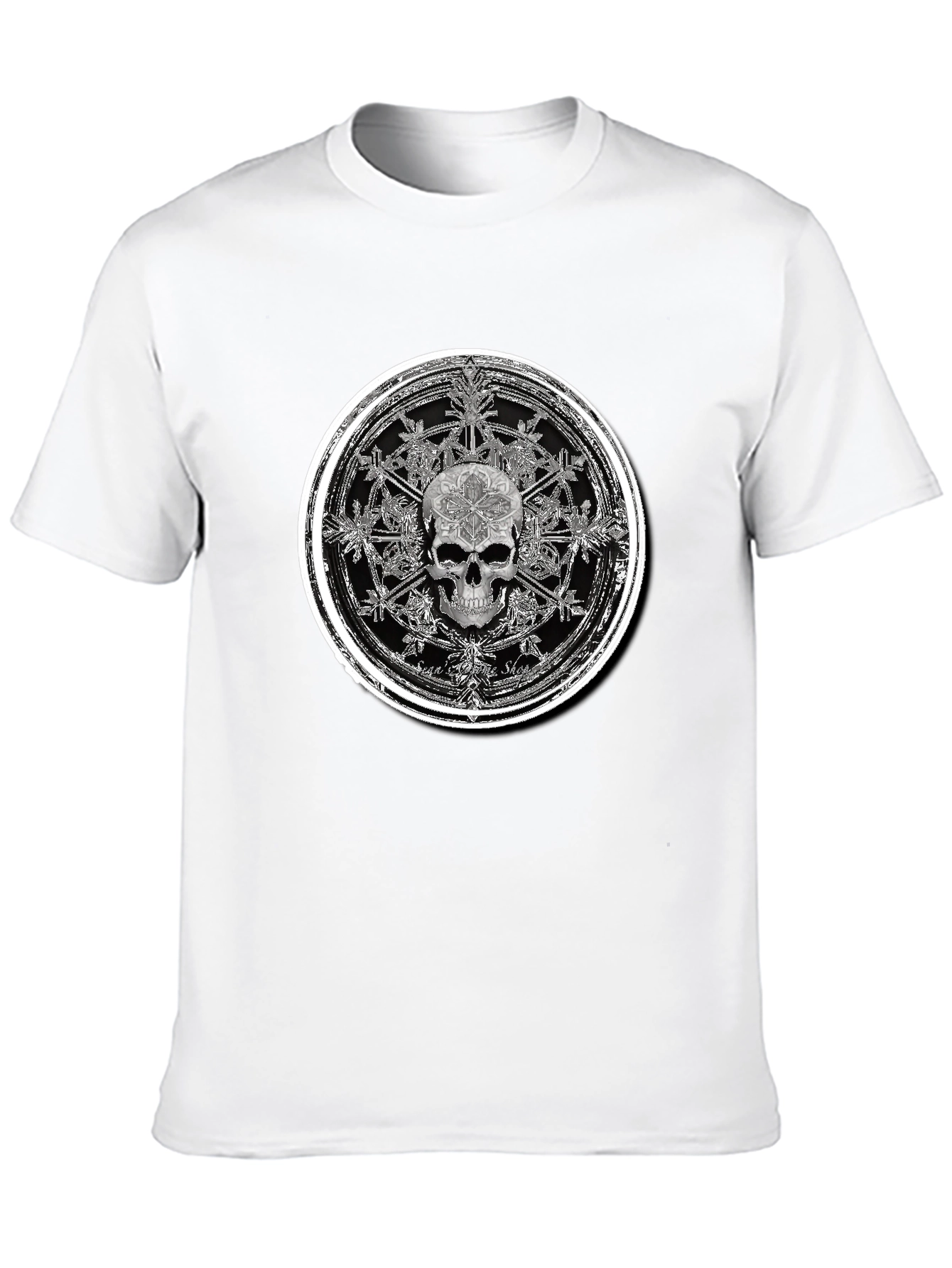 Skull Mandala Graphic Tee - Mens Black T-Shirt