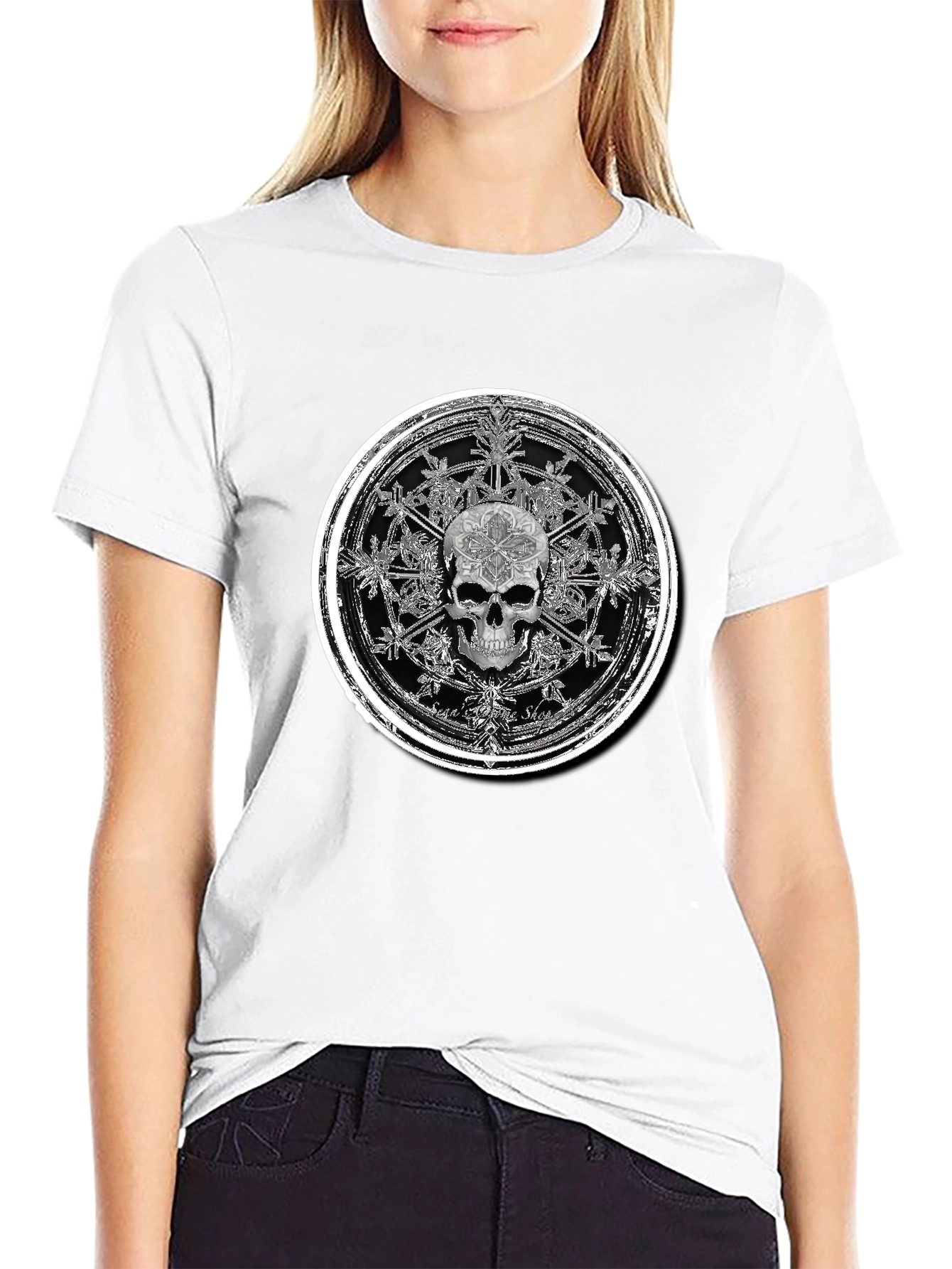 Skull Mandala Graphic Tee - Mens Black T-Shirt