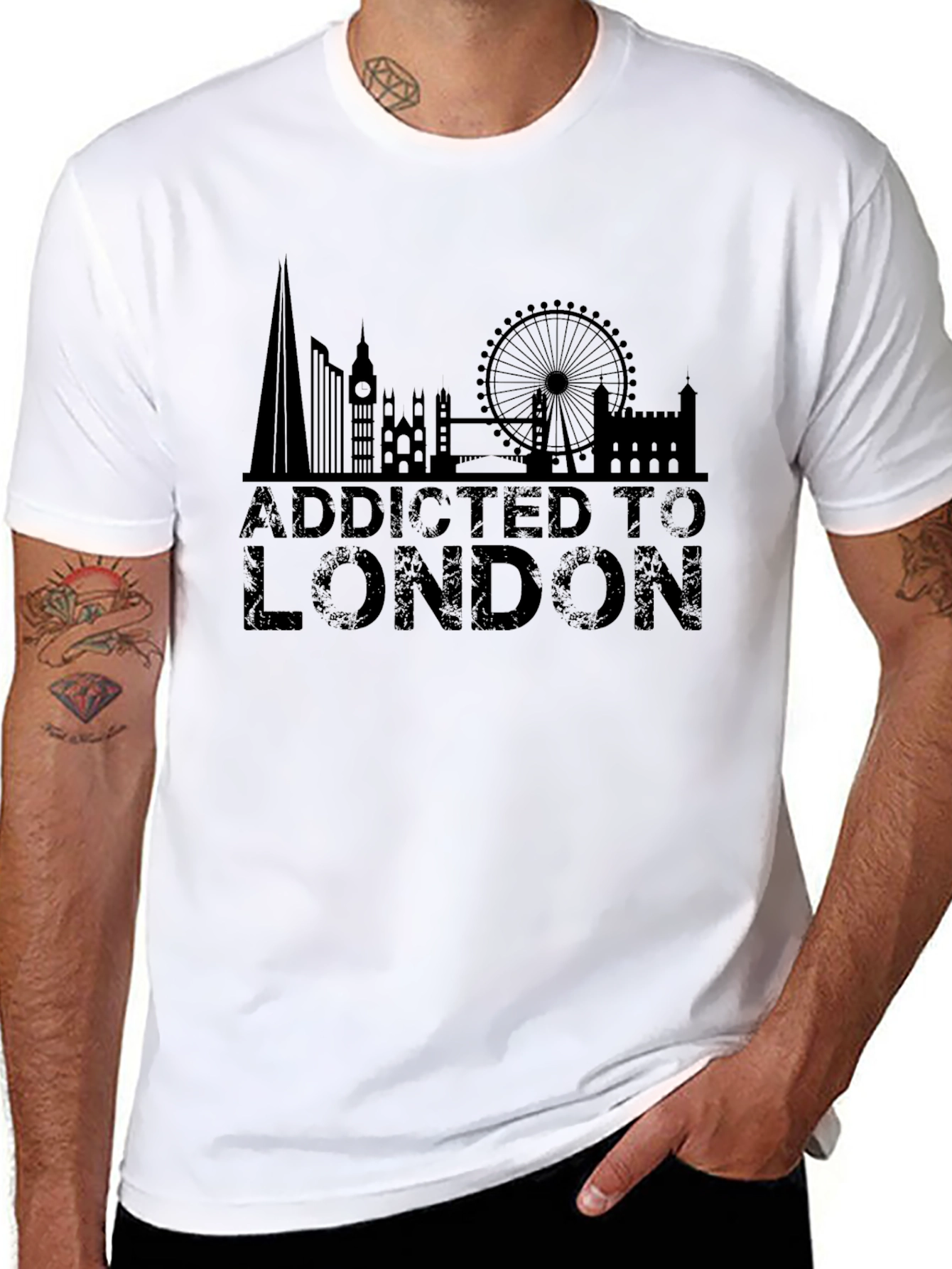 Addicted to London Black Graphic Tee