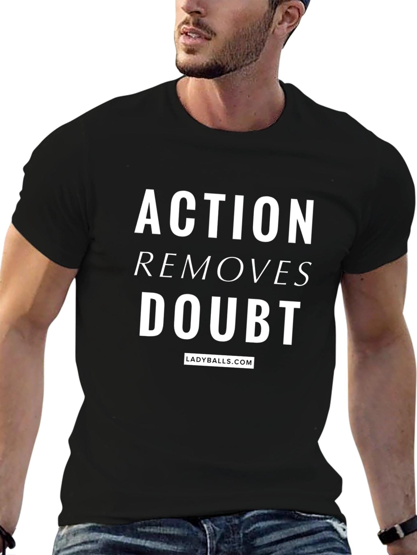 Action Removes Doubt Black Graphic Tee