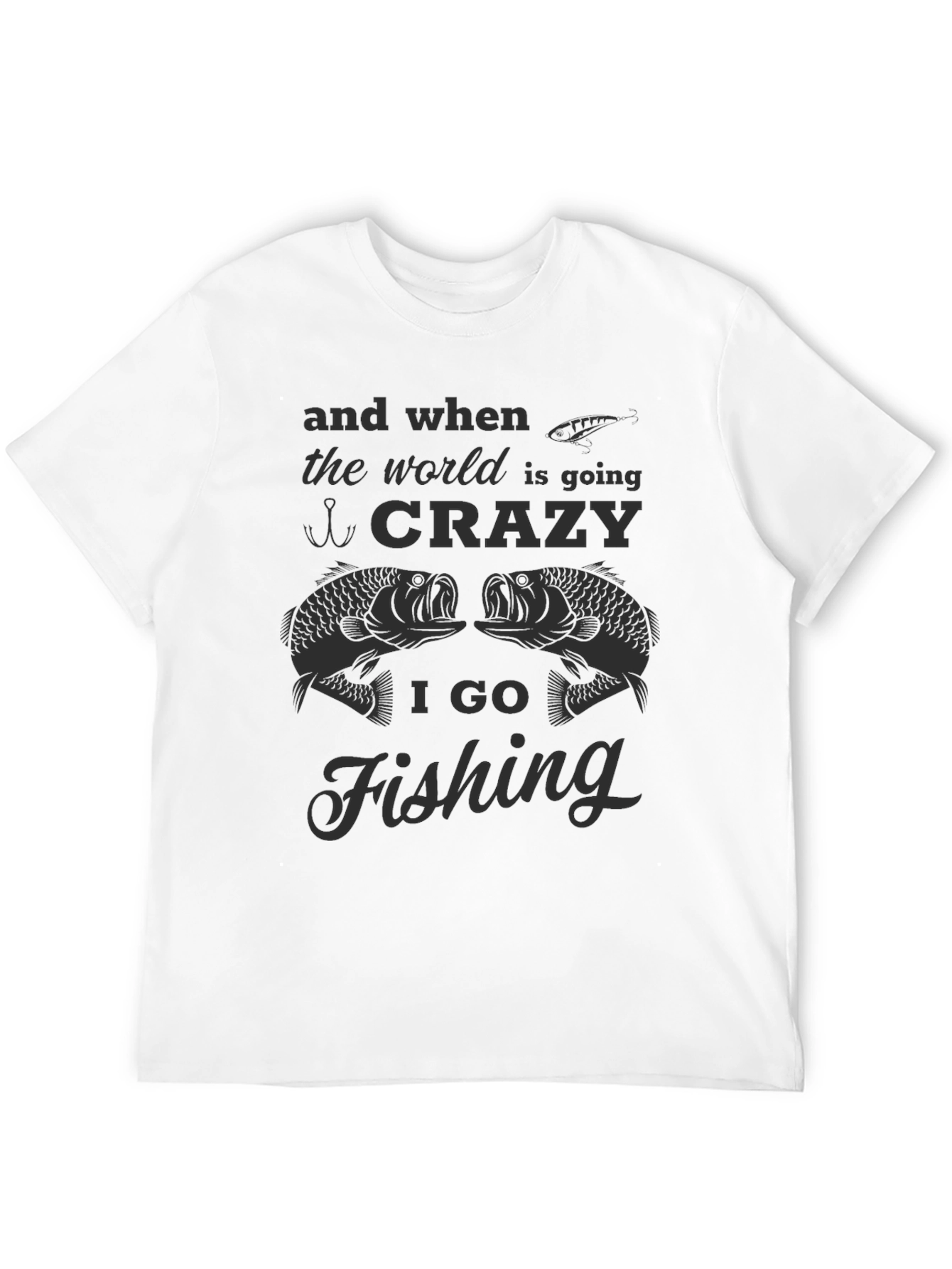Crazy Fishing T-Shirt - Mens Funny Graphic Tee