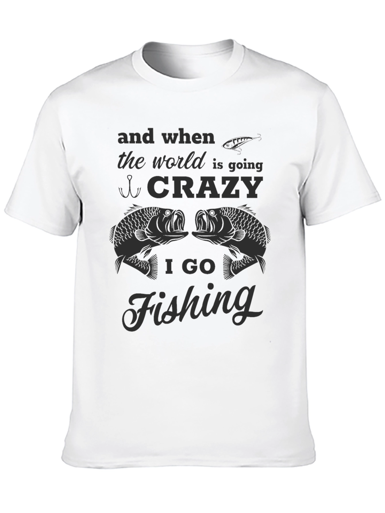 Crazy Fishing T-Shirt - Mens Funny Graphic Tee