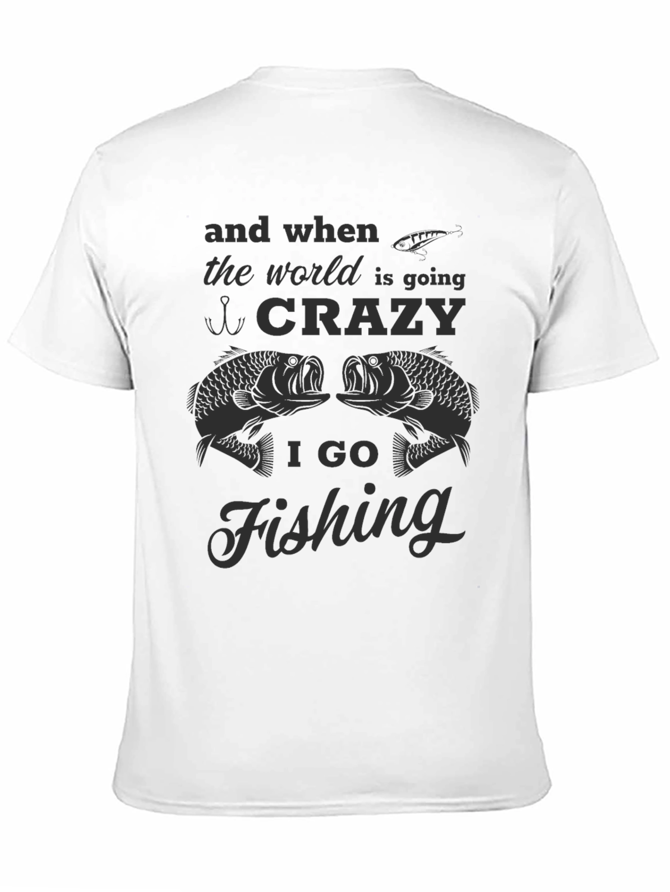 Crazy Fishing T-Shirt - Mens Funny Graphic Tee