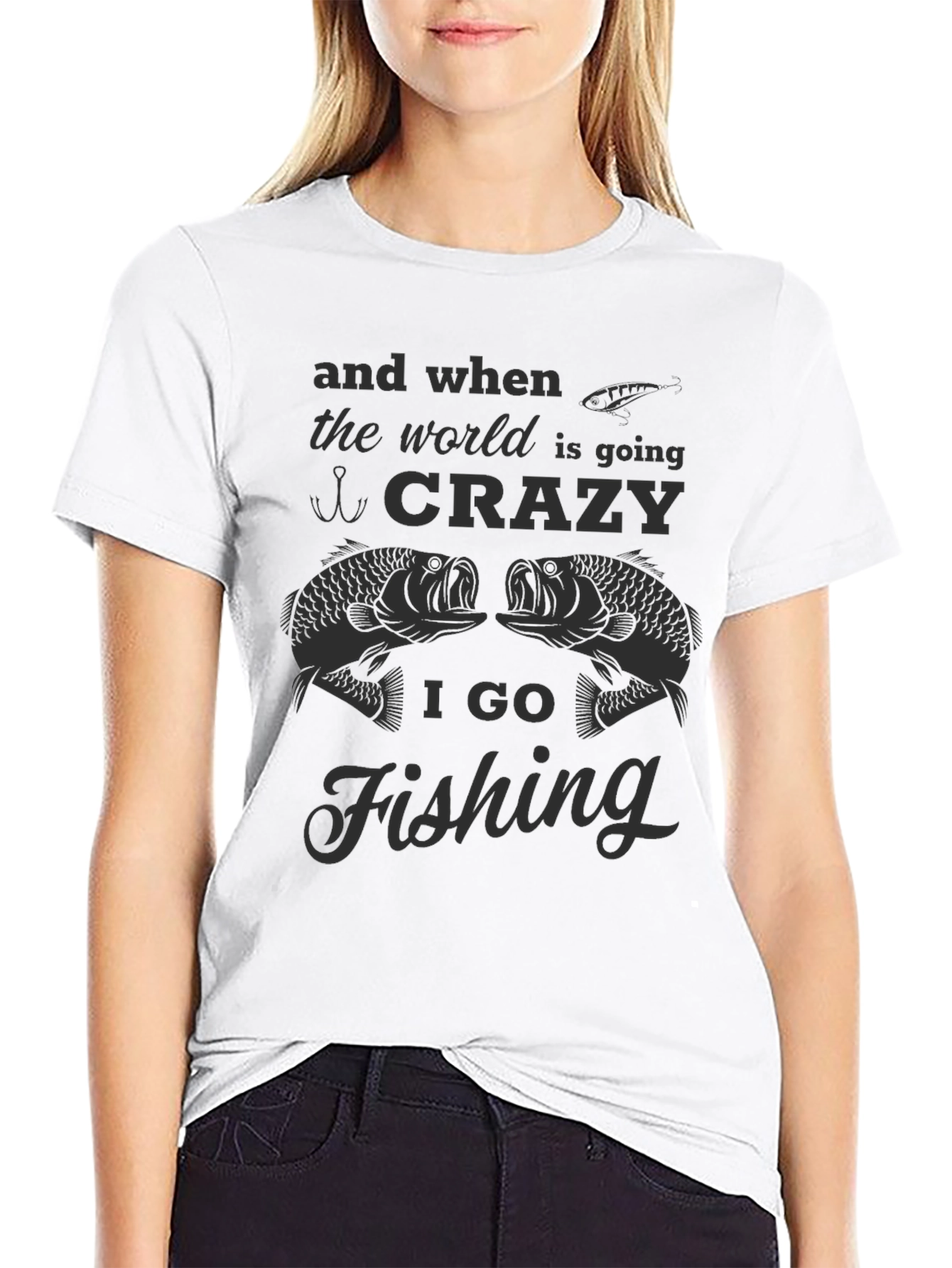 Crazy Fishing T-Shirt - Mens Funny Graphic Tee
