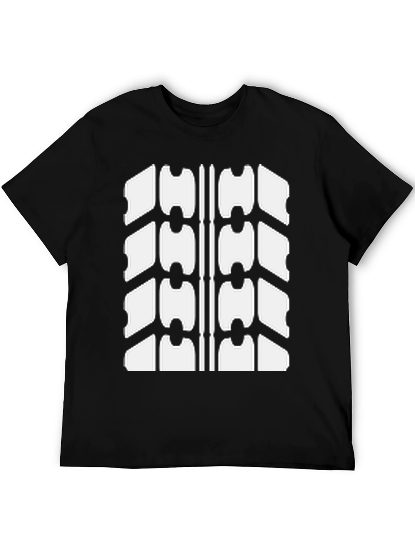 Cool Tire Tread Graphic Black T-Shirt