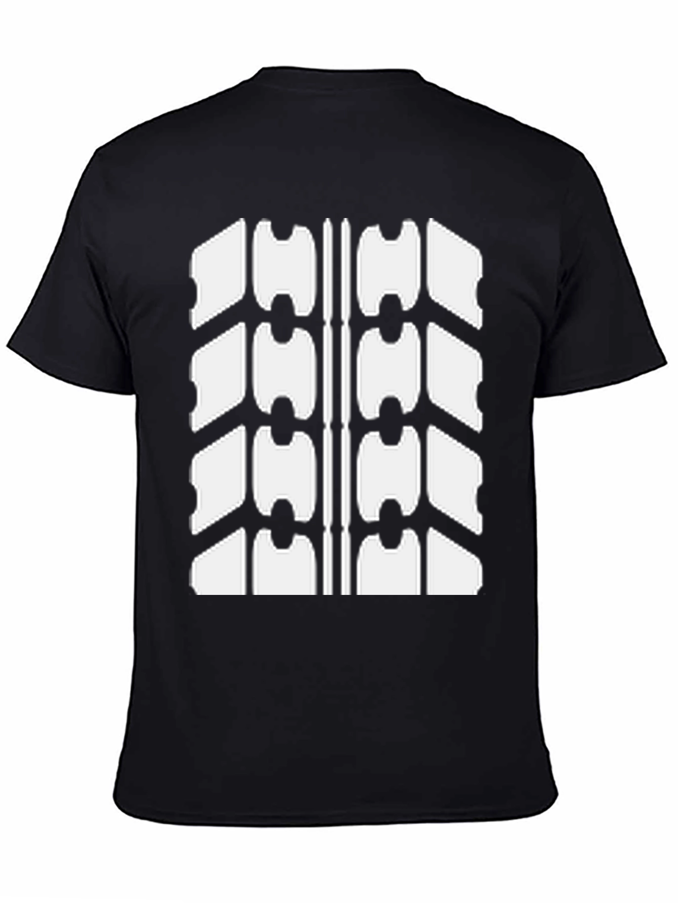 Cool Tire Tread Graphic Black T-Shirt