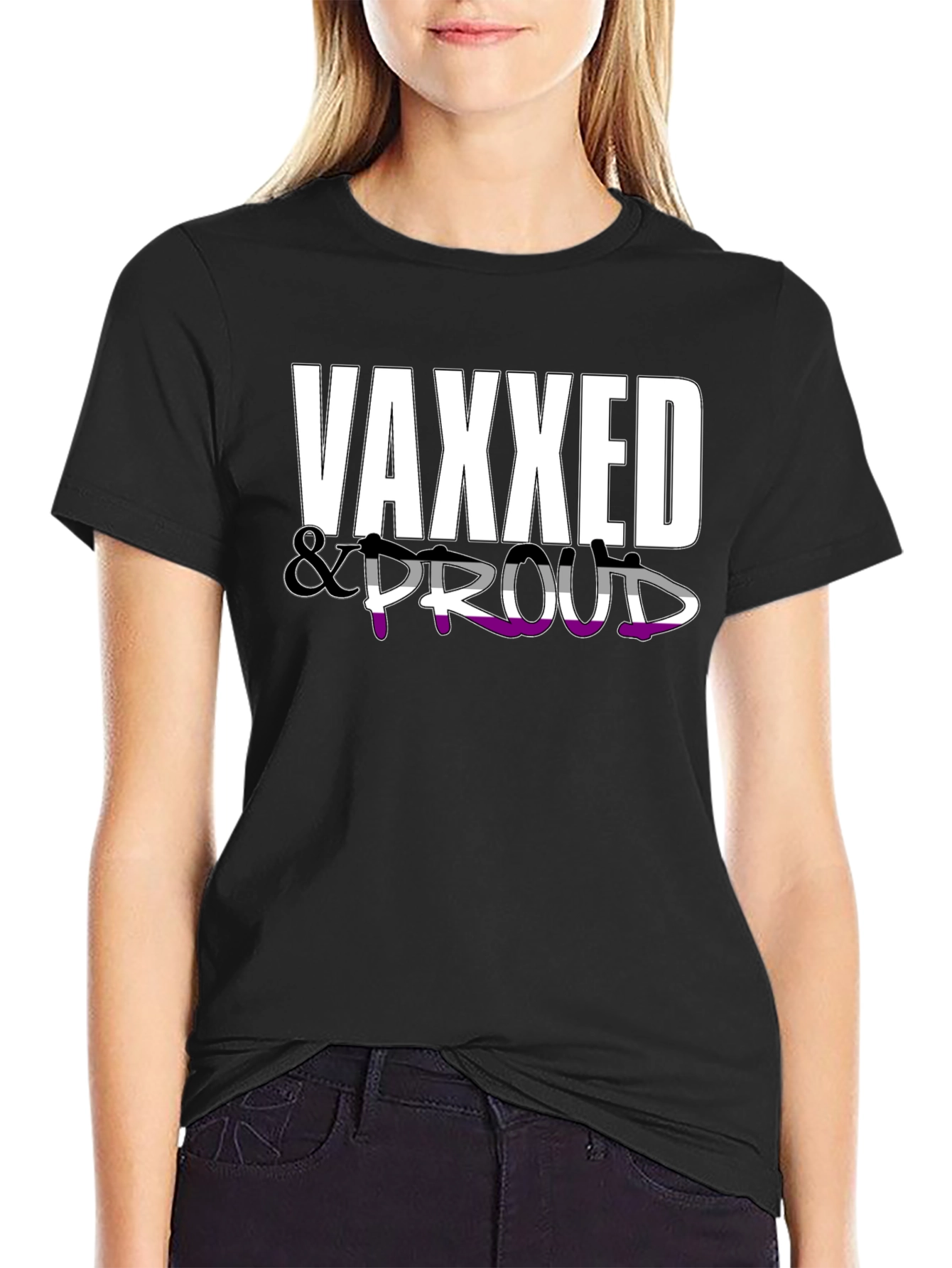 Vaxxed & Proud Graphic Tee - Black Cotton Shirt