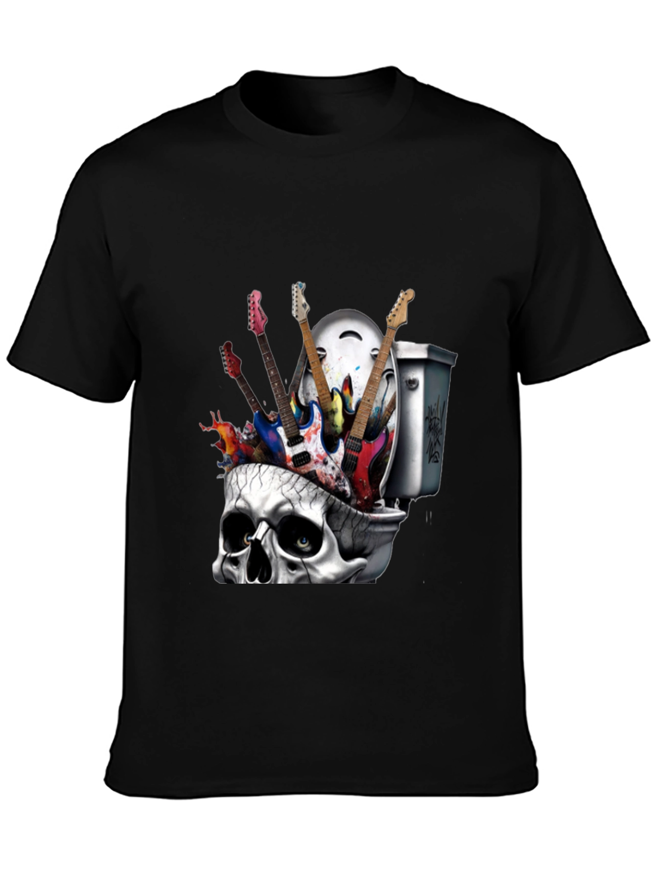 Skull Toilet Guitar T-Shirt