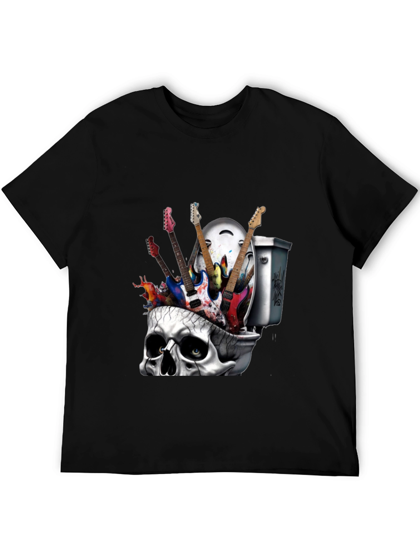 Skull Toilet Guitar T-Shirt