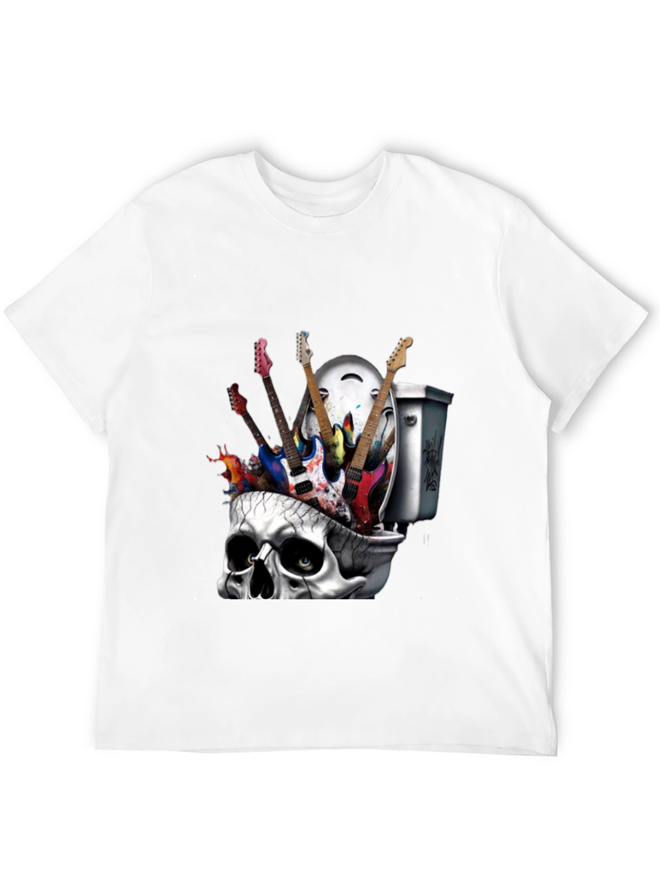 Skull Toilet Guitar T-Shirt