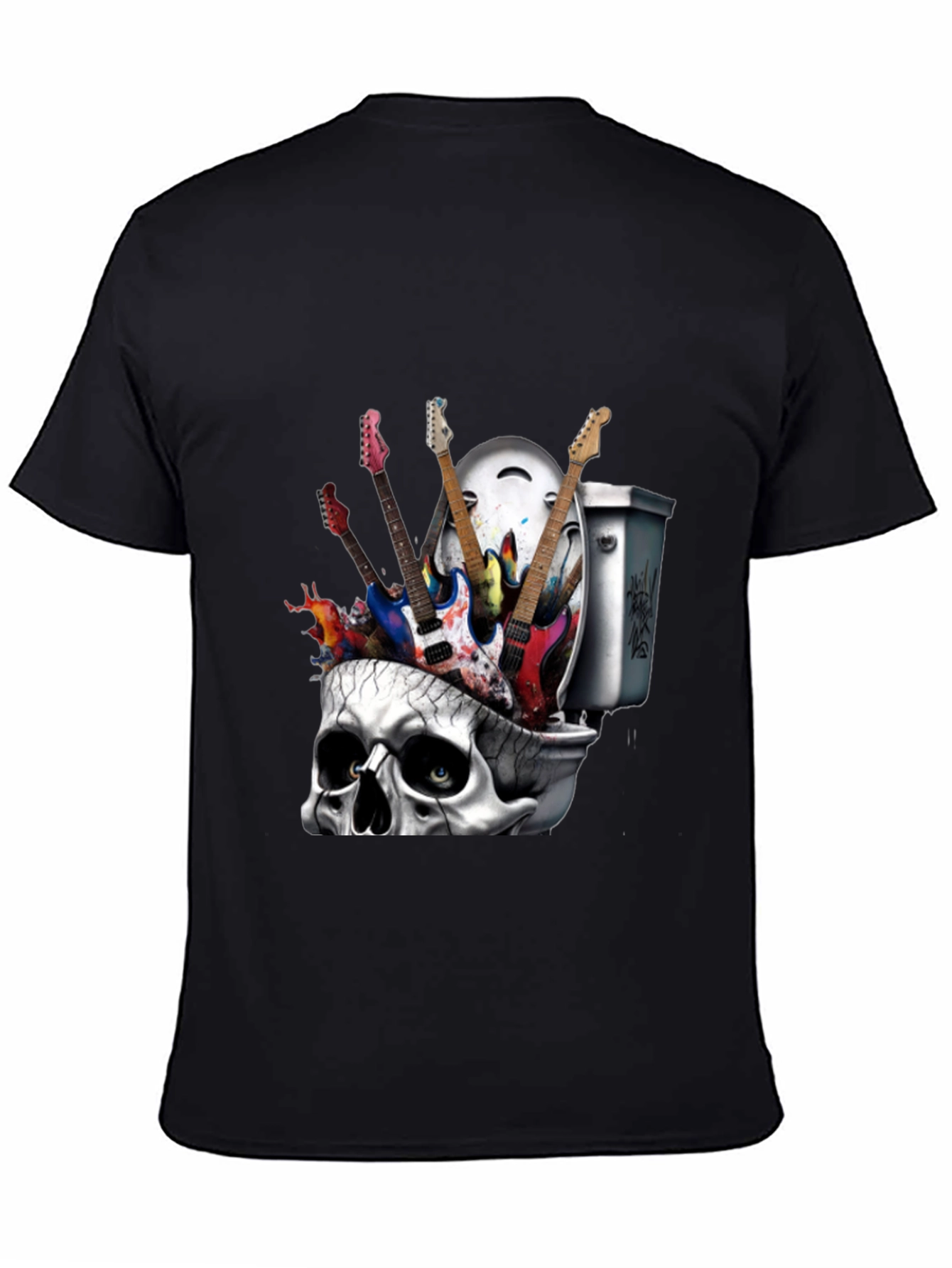 Skull Toilet Guitar T-Shirt
