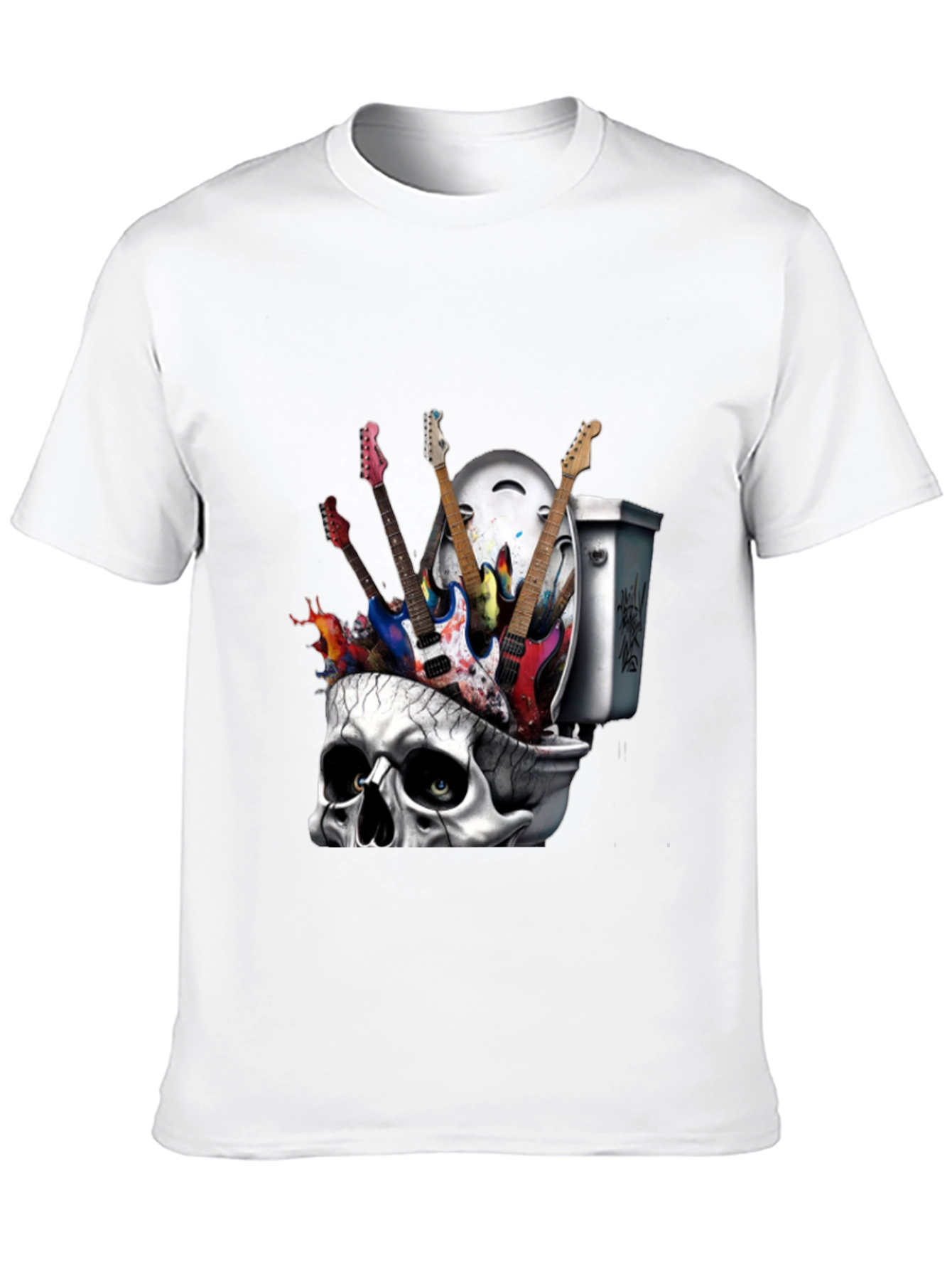 Skull Toilet Guitar T-Shirt