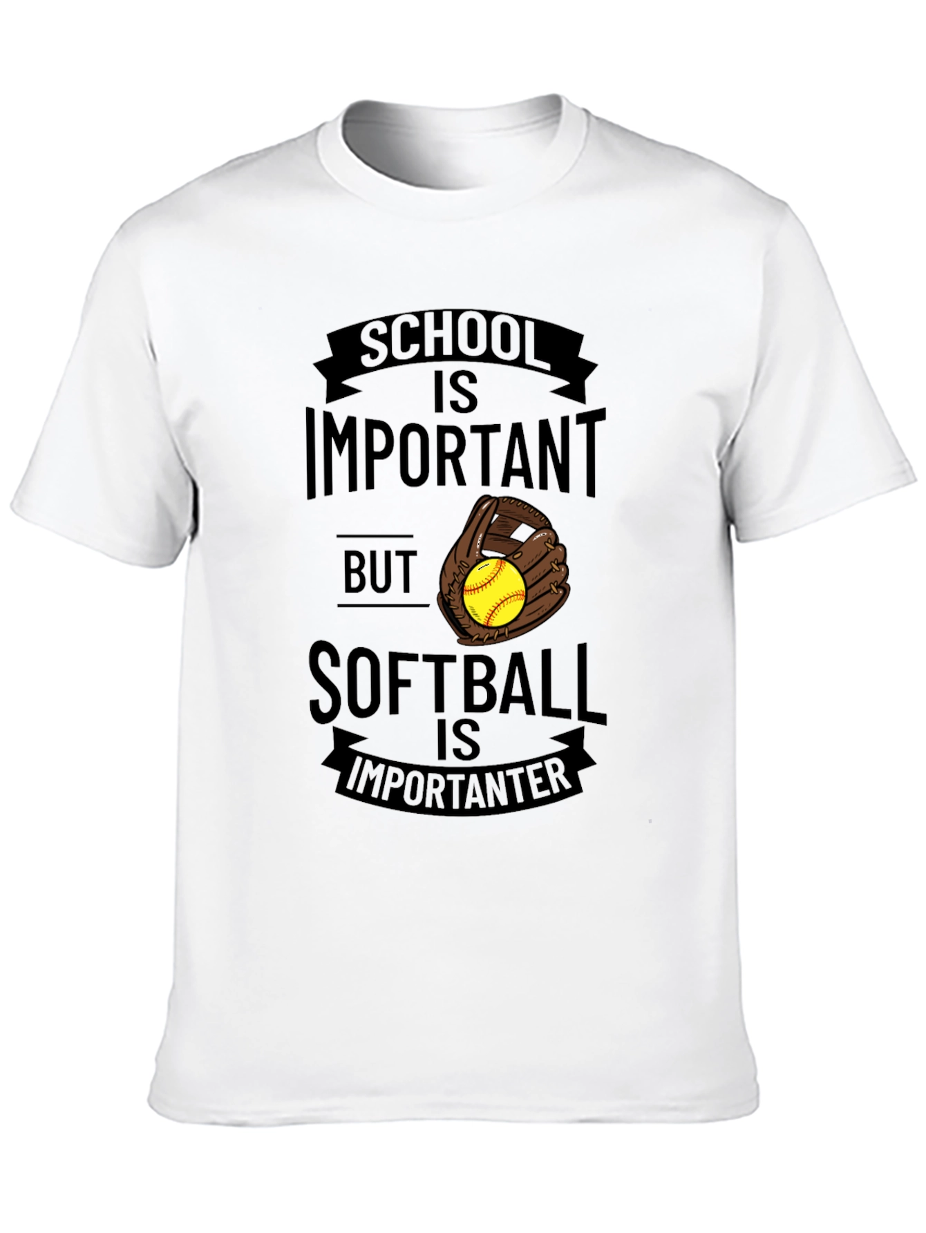 School vs. Softball Graphic T-Shirt