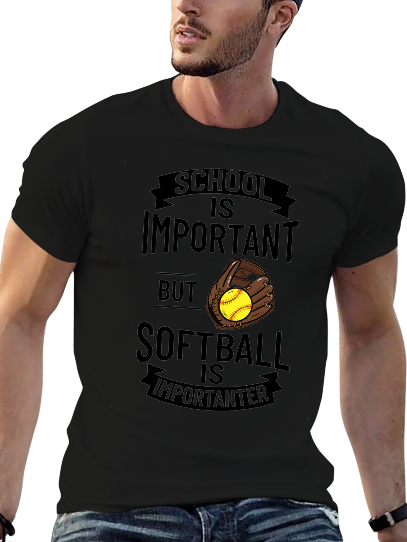 School vs. Softball Graphic T-Shirt