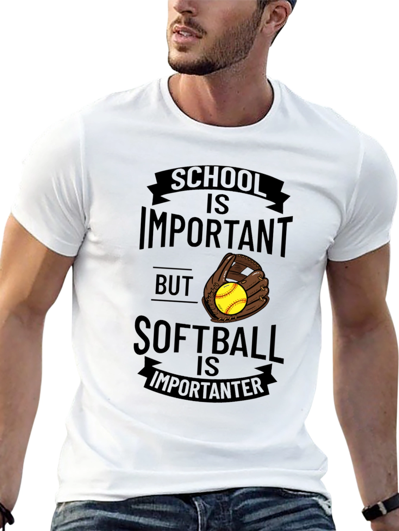 School vs. Softball Graphic T-Shirt
