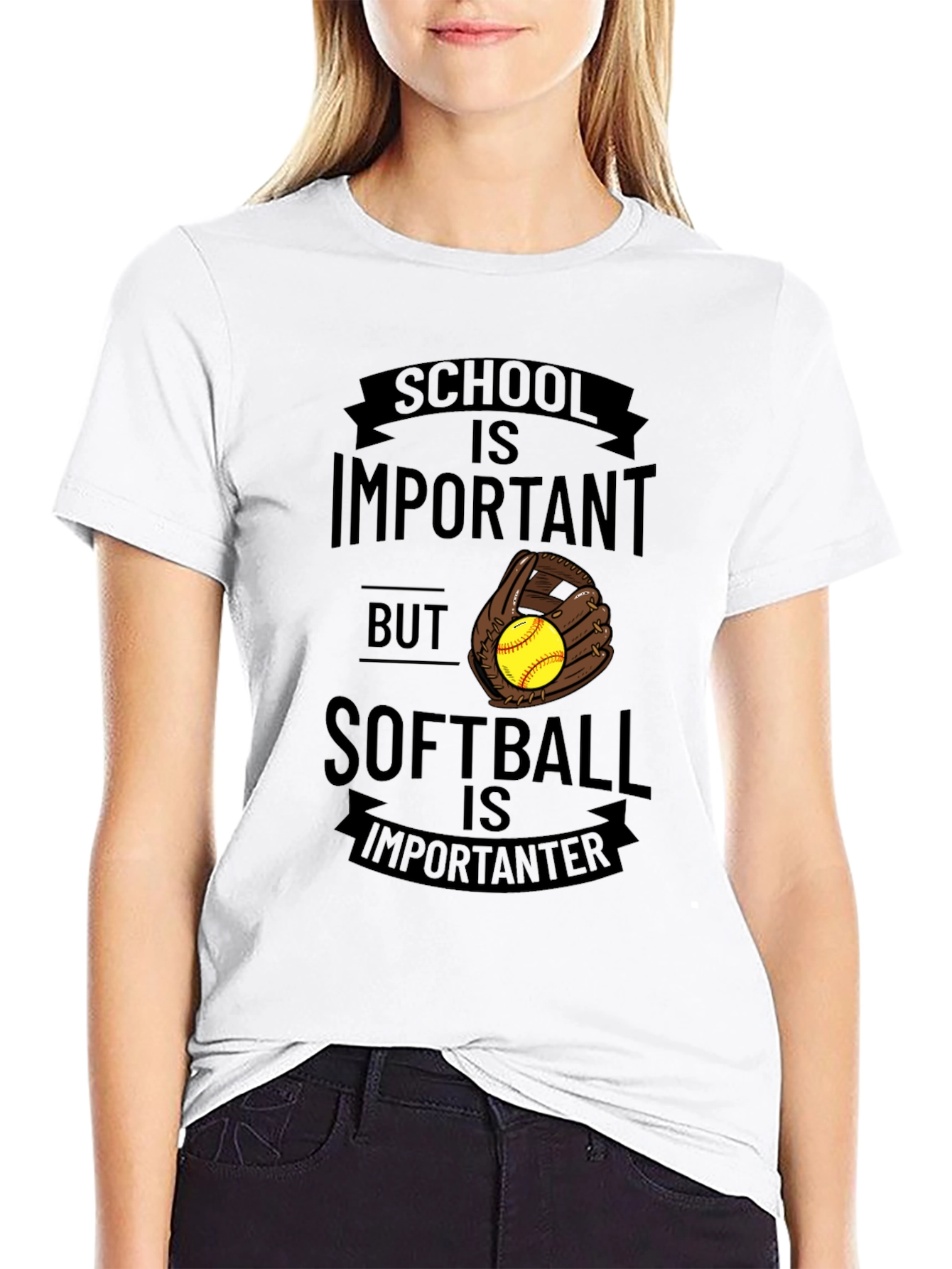 School vs. Softball Graphic T-Shirt