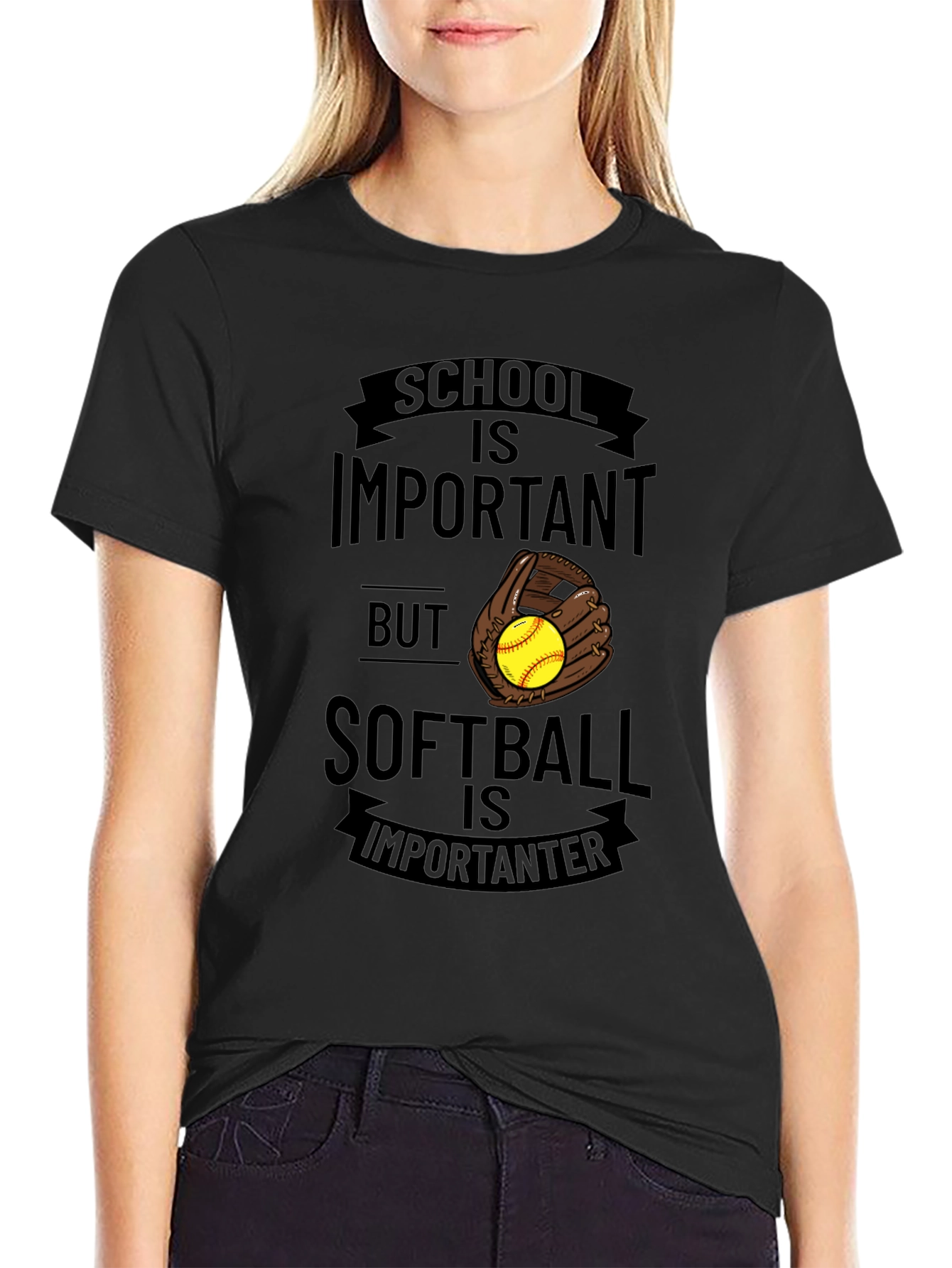 School vs. Softball Graphic T-Shirt