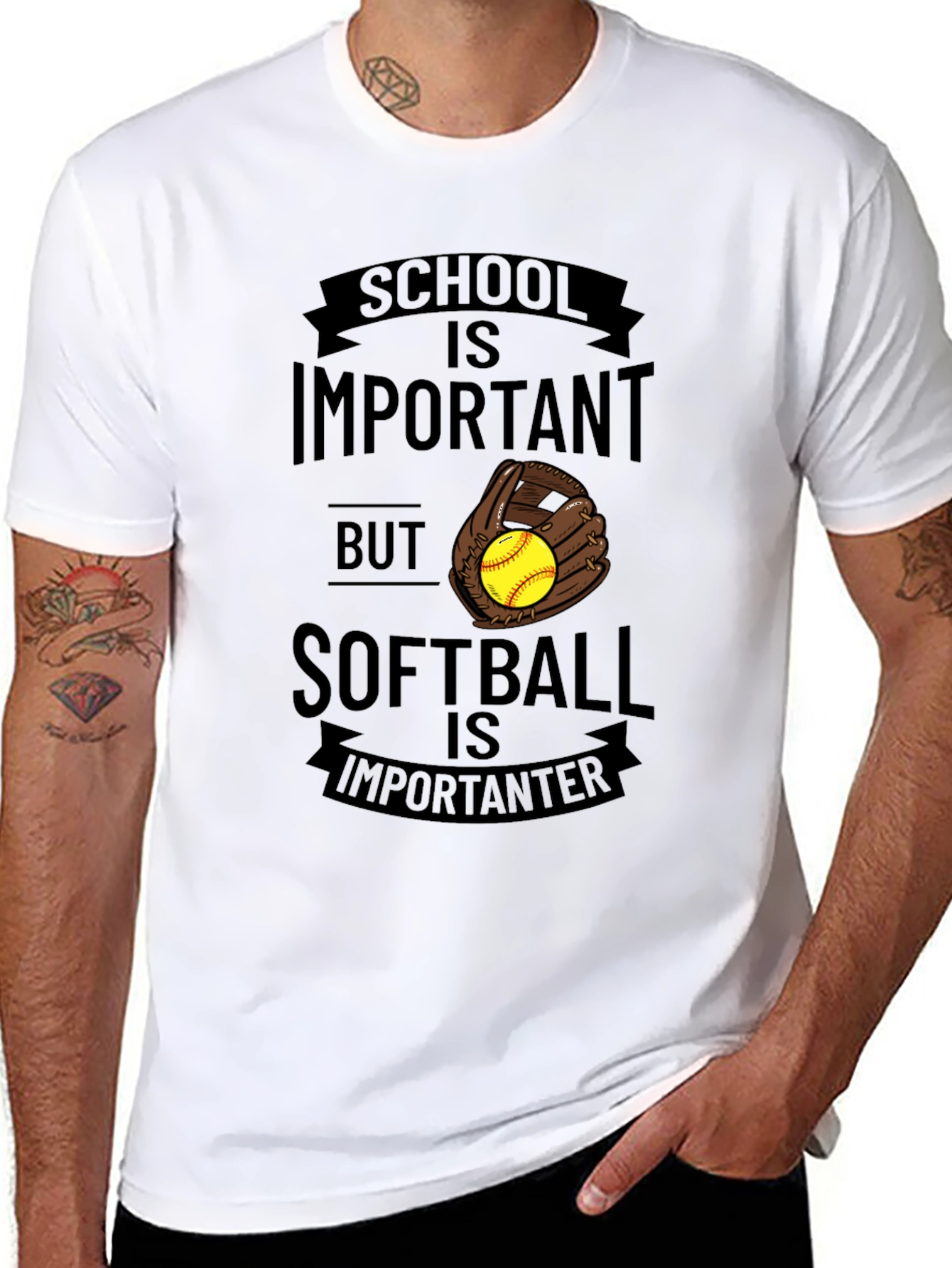 School vs. Softball Graphic T-Shirt