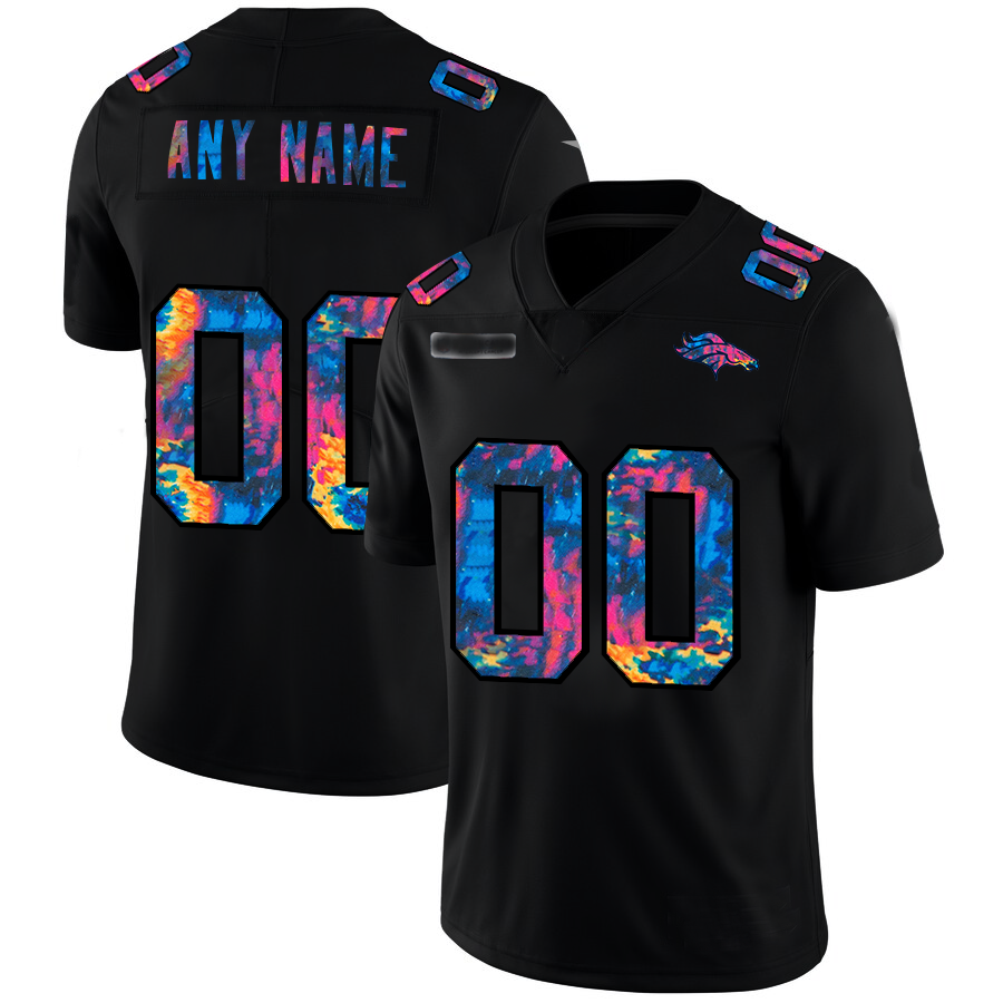 Custom1 Denver Broncos Multi-Color Black 2020 Crucial Catch Vapor Untouchable Limited Jerseys Stitched Jerseys  American Football Jerseys