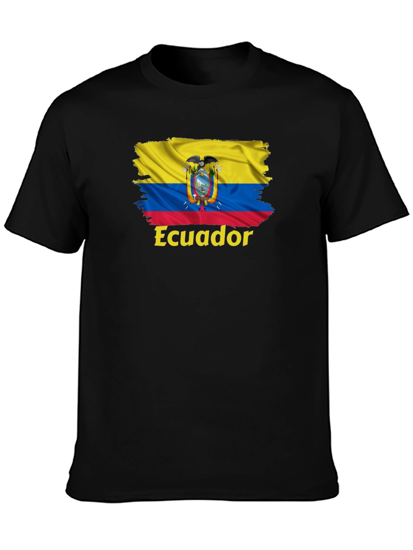 Ecuador Flag Graphic Tee - Black T-Shirt