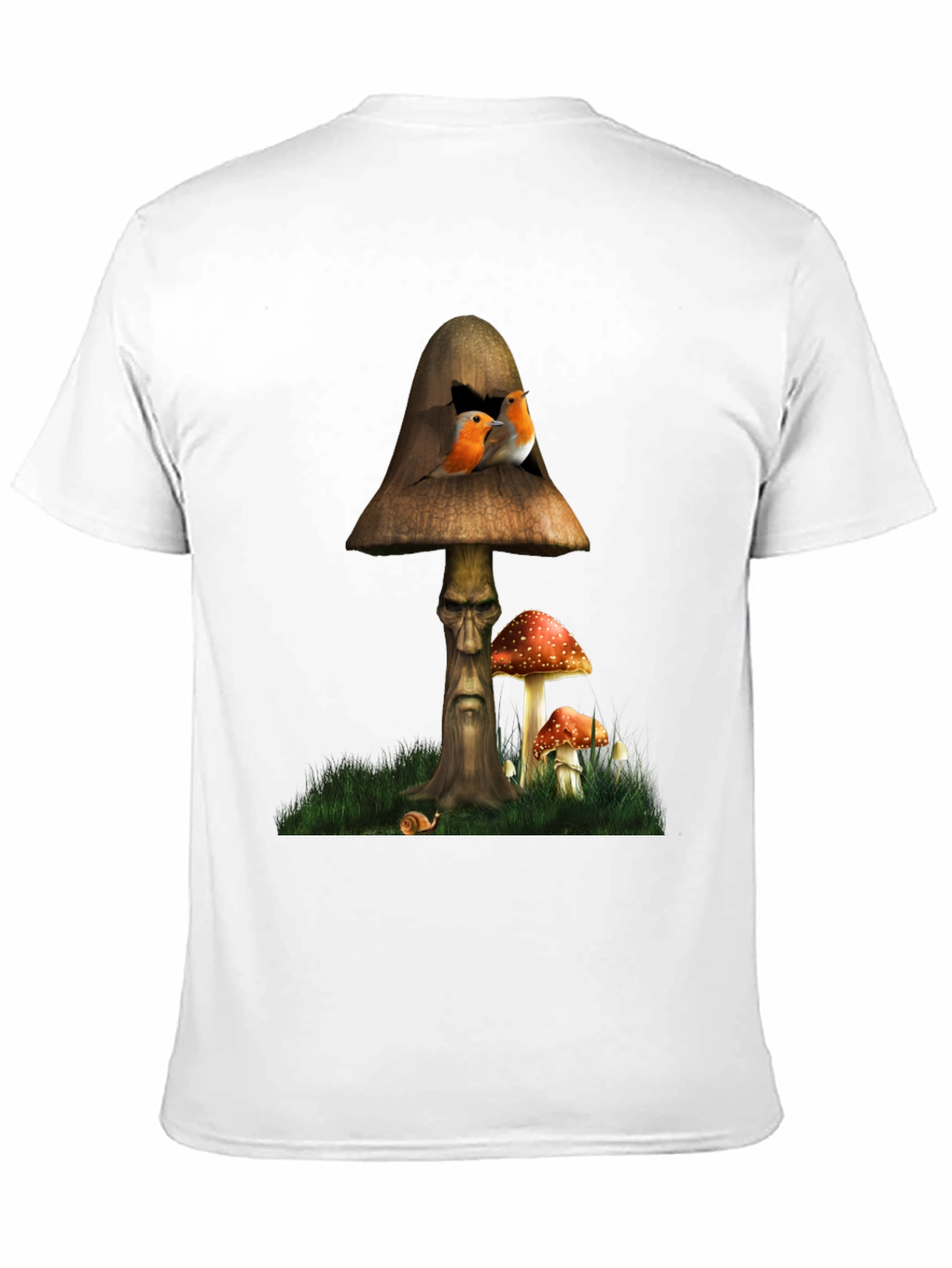 Mushroom Birdhouse Graphic Tee - Unique Fantasy Design