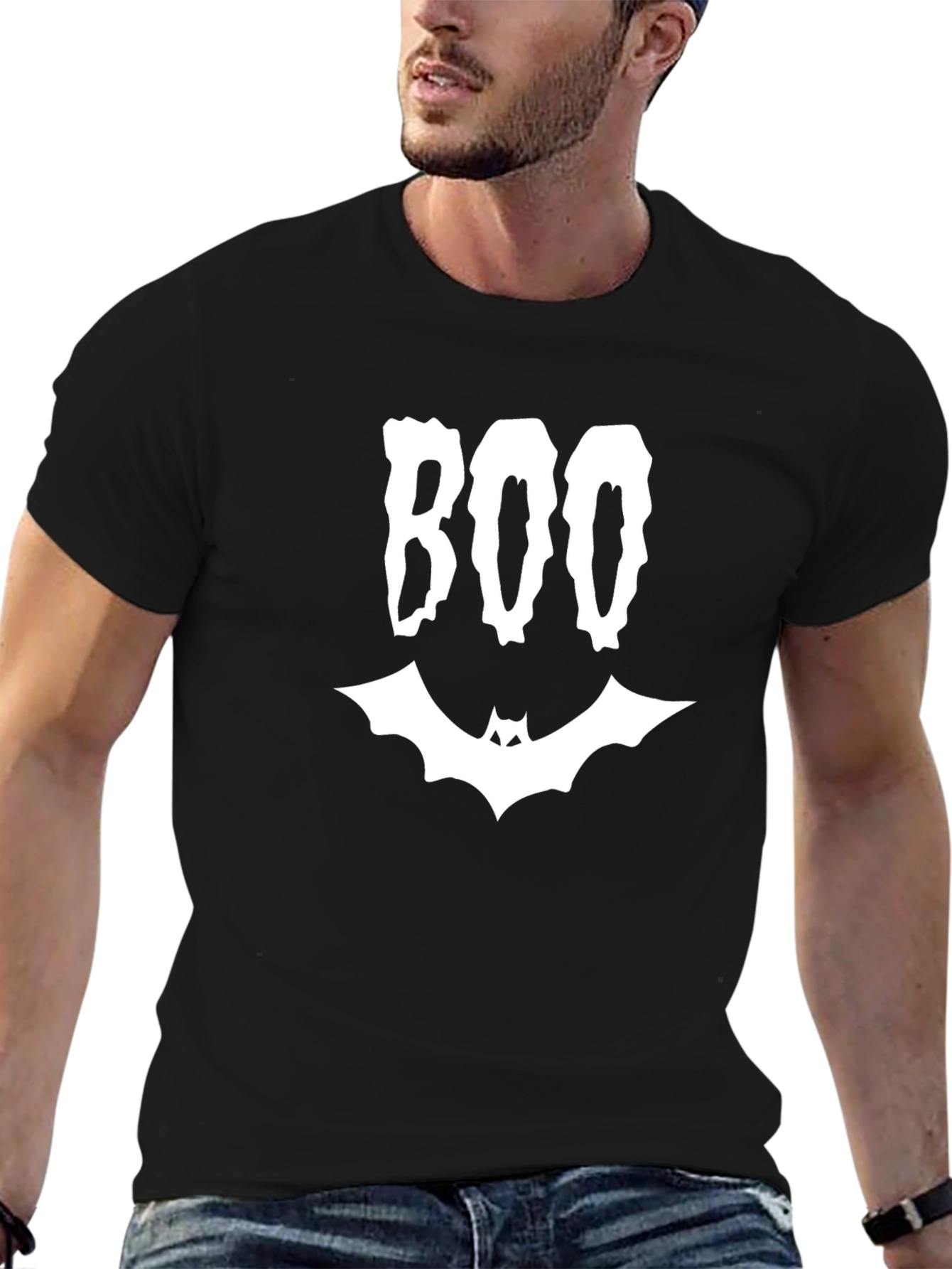 Boo Bat Halloween T-Shirt - Mens