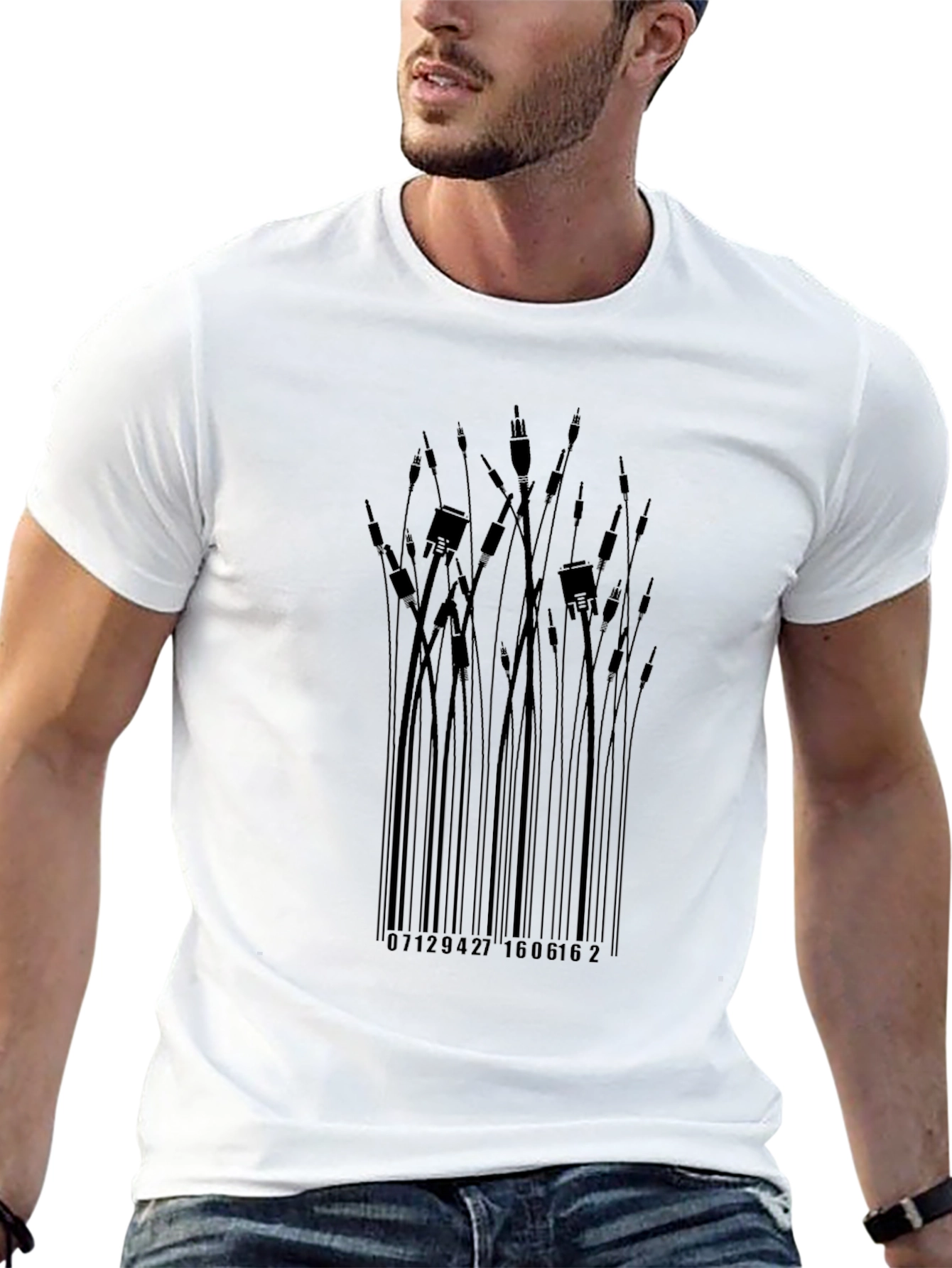 Tech Barcode Graphic Tee - Black