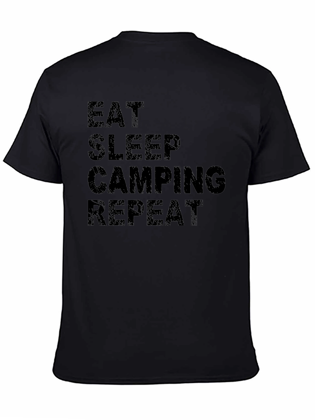 Eat Sleep Camping Repeat Black T-Shirt