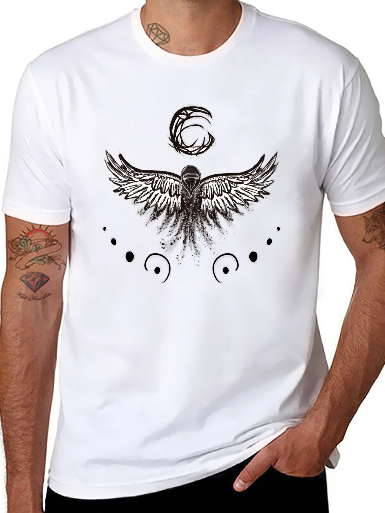 Winged Graphic Black T-Shirt