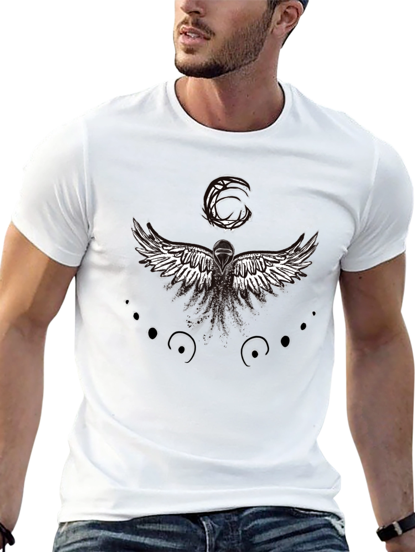 Winged Graphic Black T-Shirt