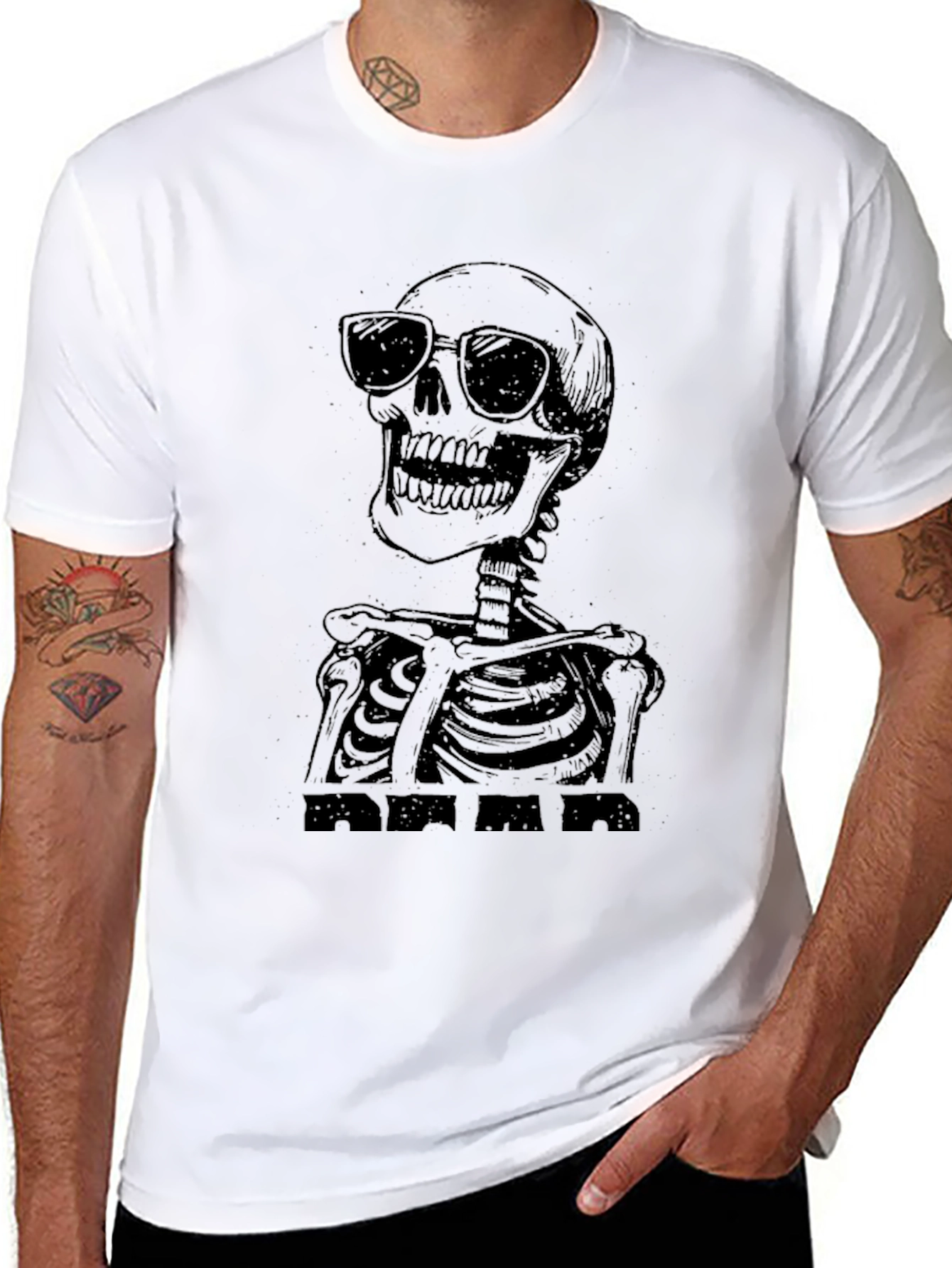 Cool Skeleton Graphic Tee - Black