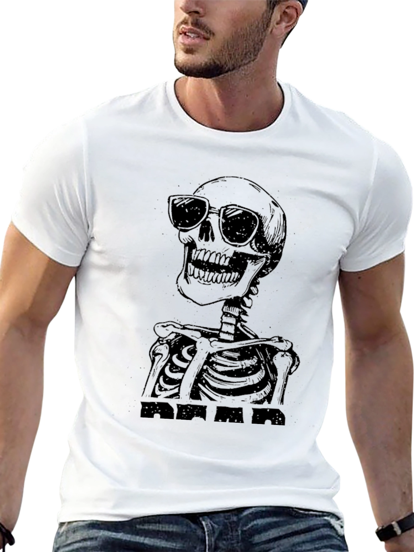 Cool Skeleton Graphic Tee - Black