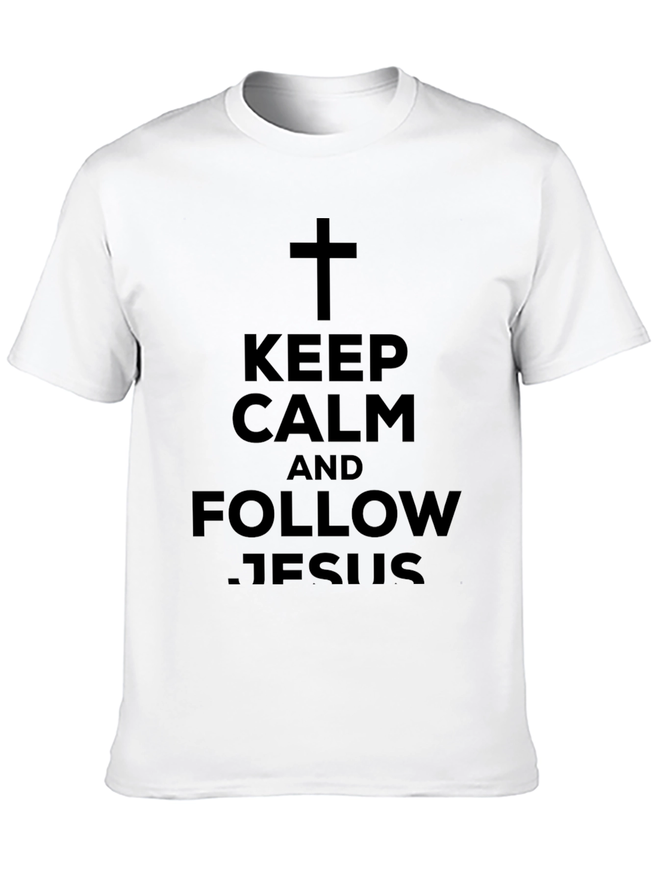Keep Calm and Follow Jesus Black T-Shirt