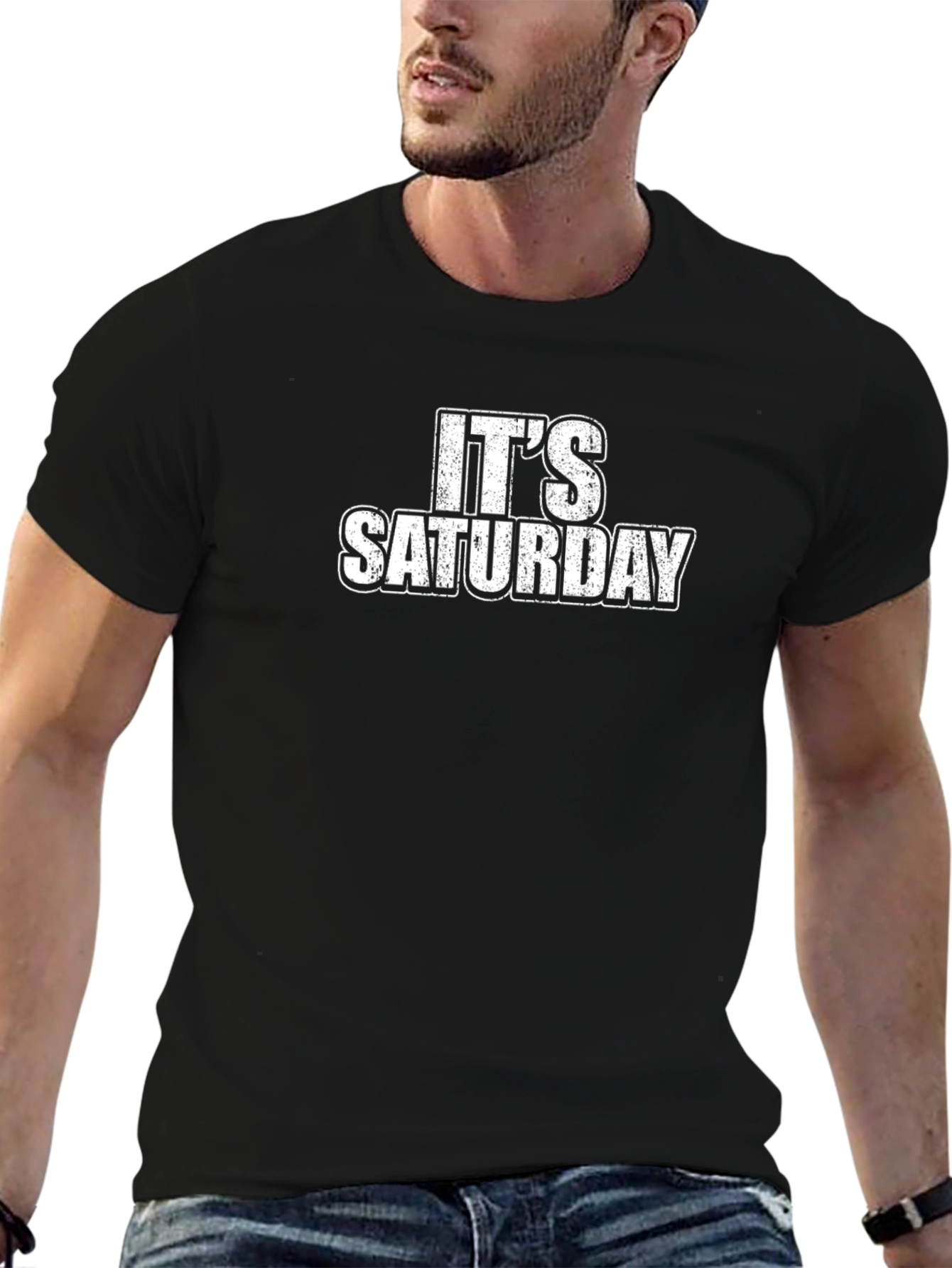 Its Saturday T-Shirt - Black Graphic Tee