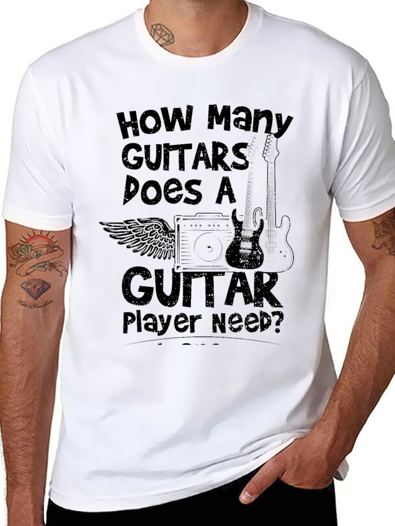 Guitar Player T-Shirt - How Many Guitars Design