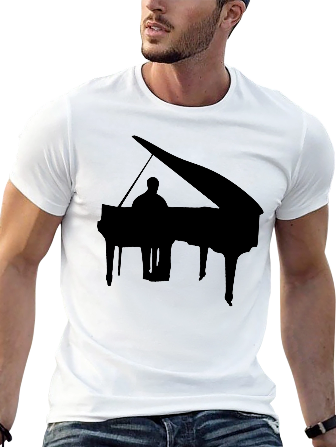 Piano Silhouette Black T-Shirt
