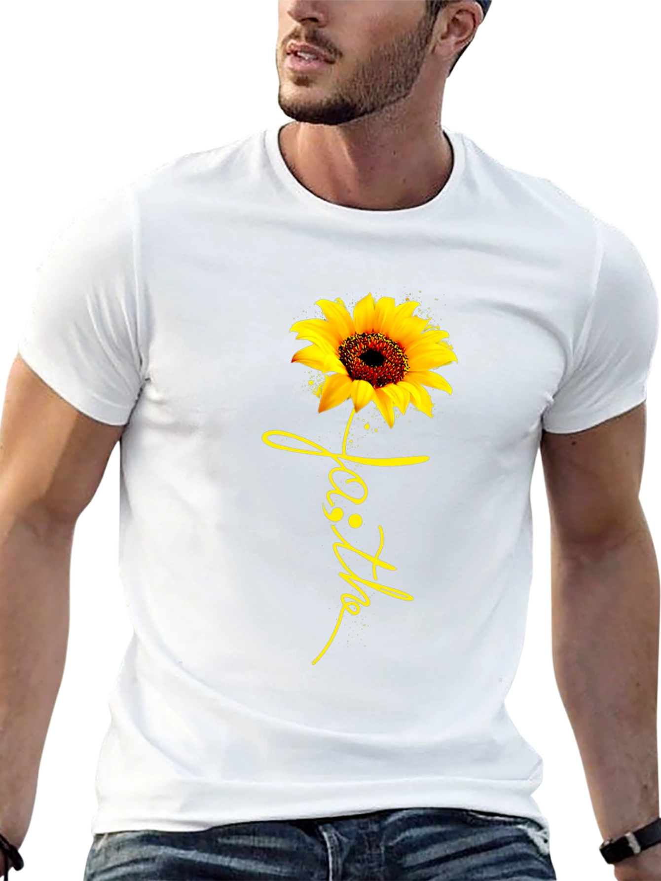 Faith Sunflower Graphic Tee - Black