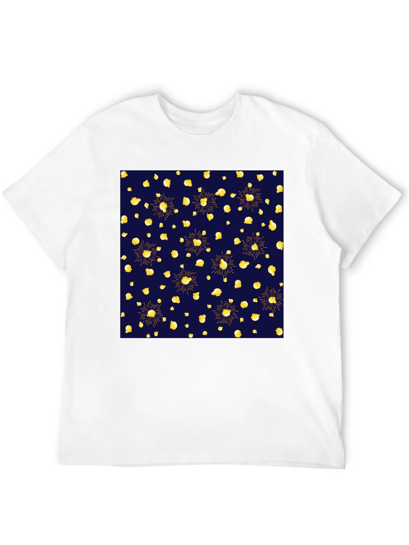Stylish Black Tee with Unique Gold Pattern