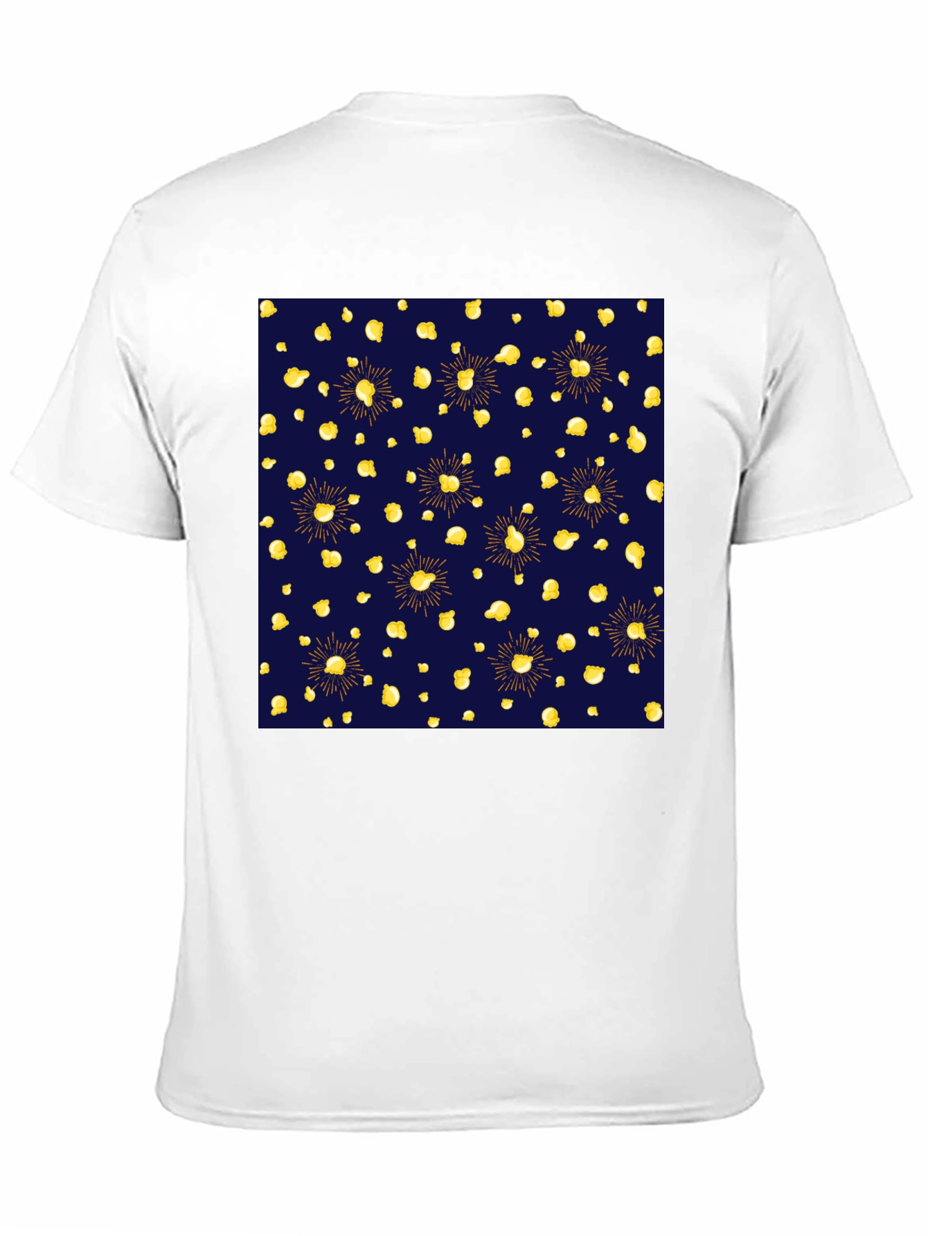 Stylish Black Tee with Unique Gold Pattern