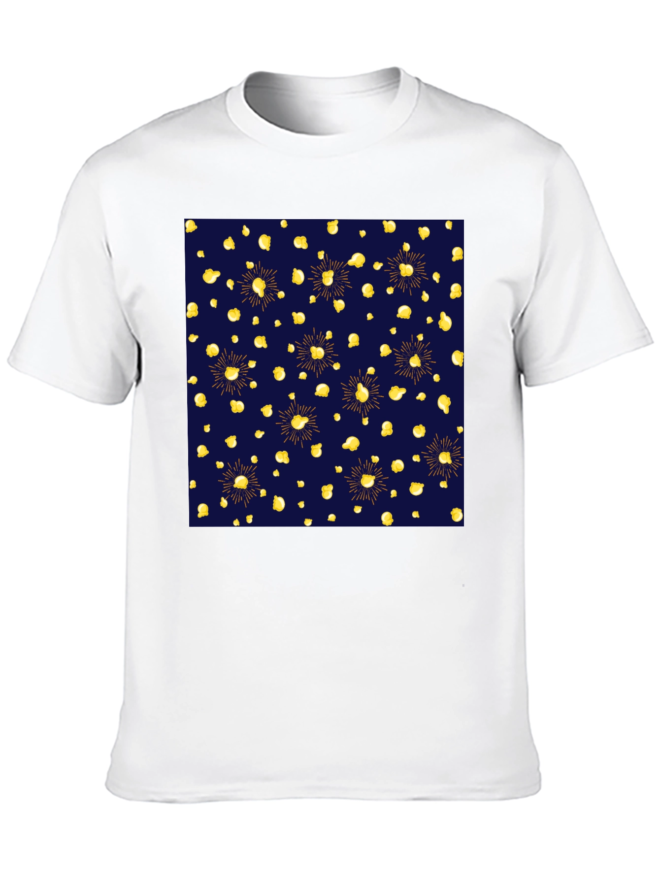 Stylish Black Tee with Unique Gold Pattern