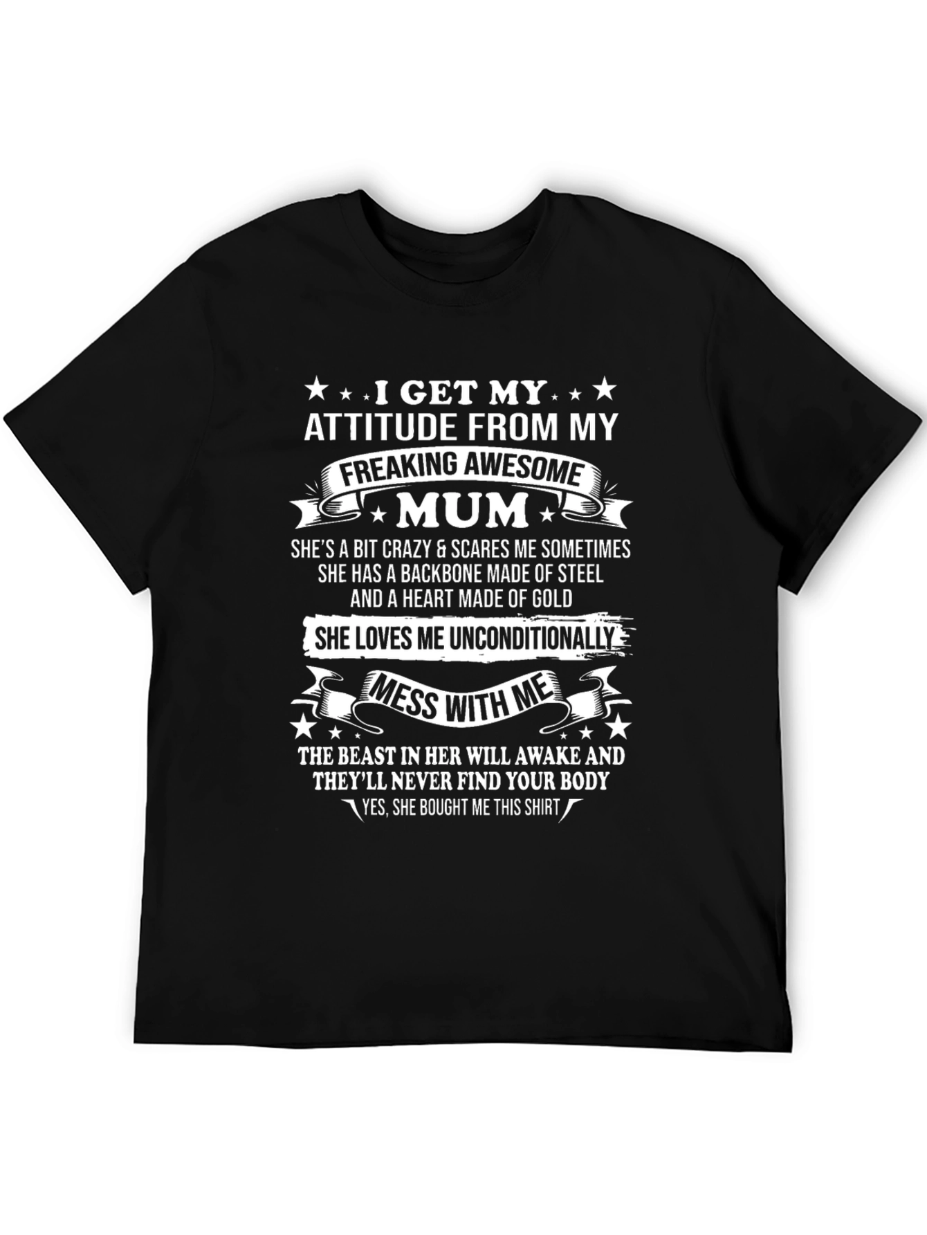 Awesome Mum T-Shirt - Attitude Gift for Son/Daughter