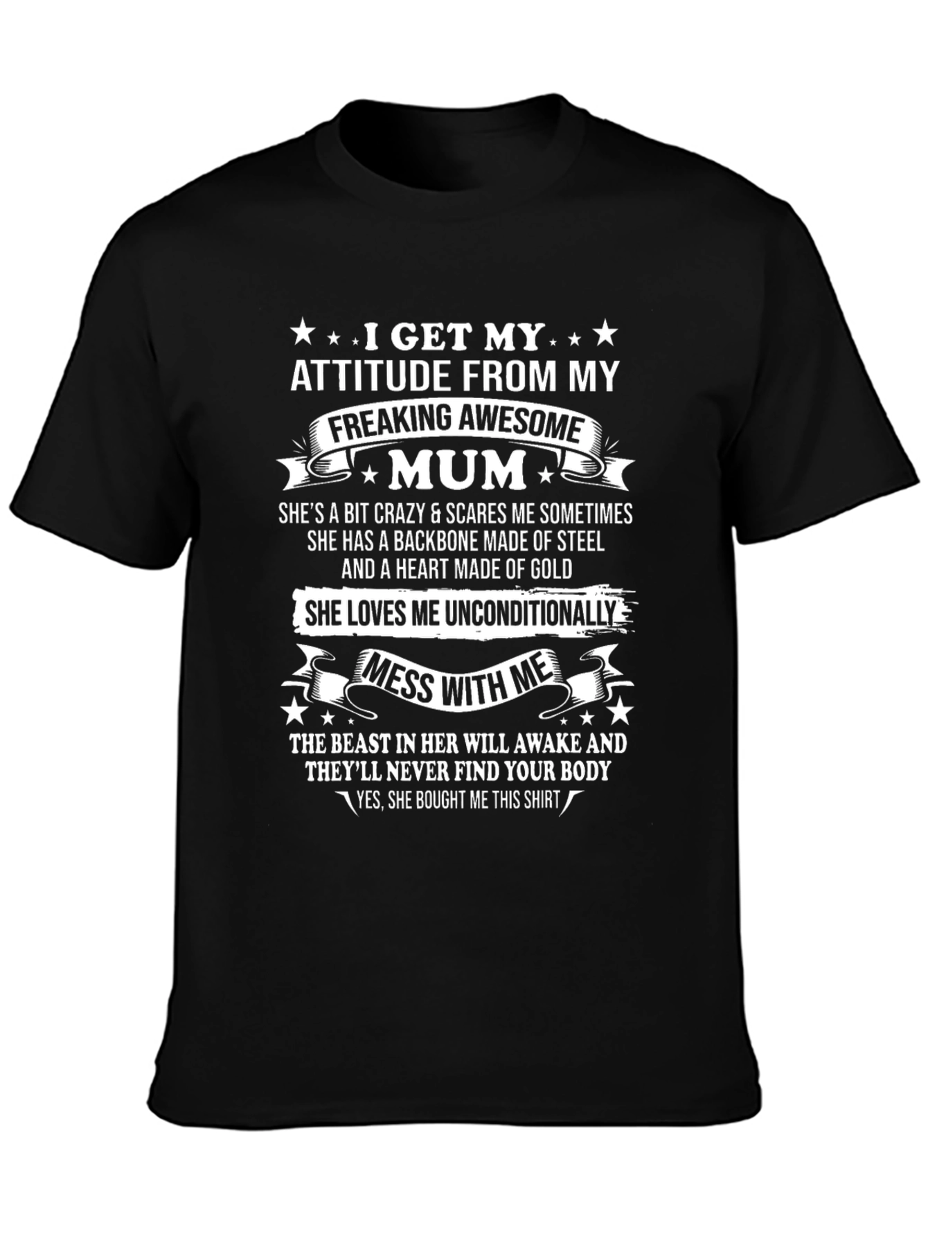 Awesome Mum T-Shirt - Attitude Gift for Son/Daughter