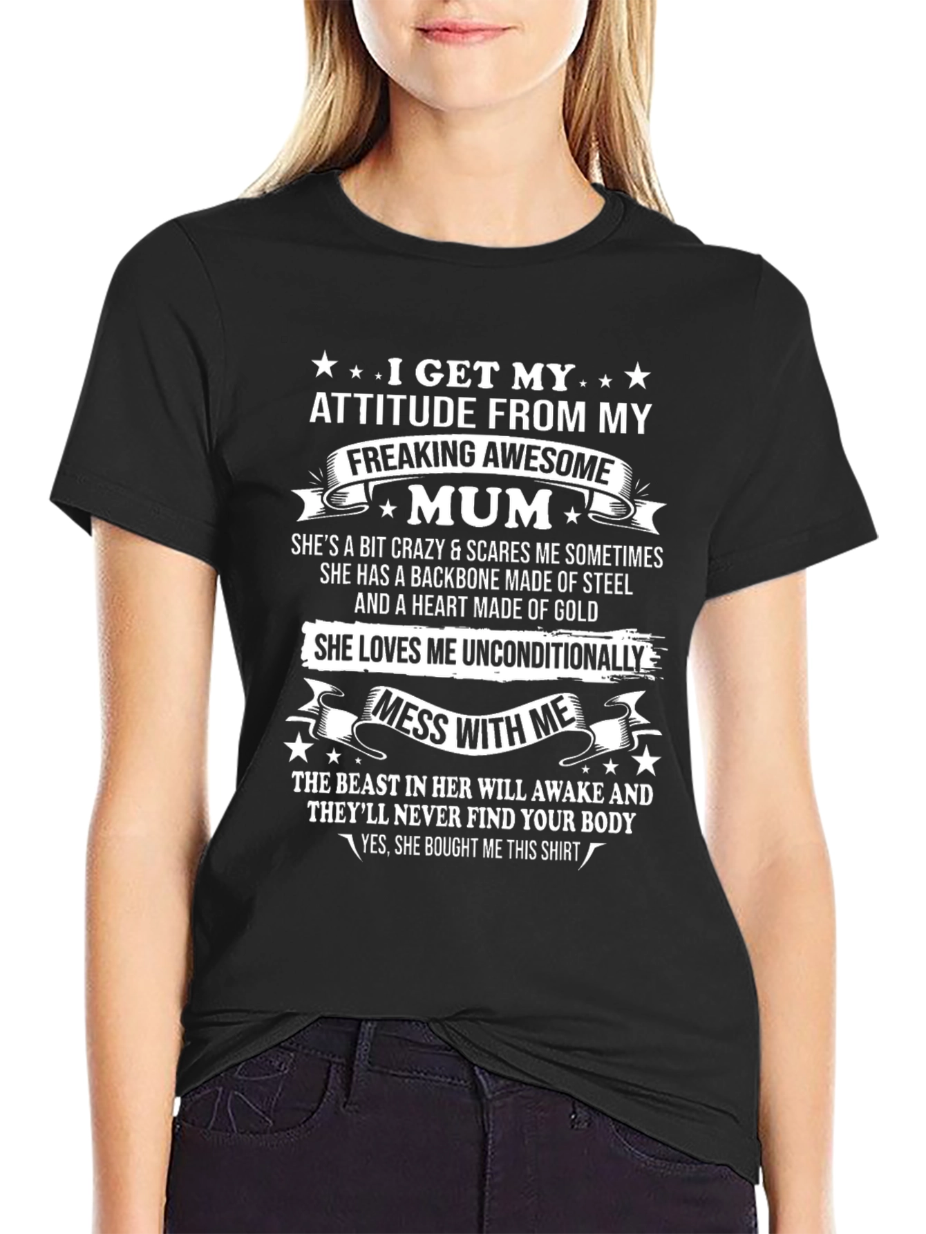 Awesome Mum T-Shirt - Attitude Gift for Son/Daughter