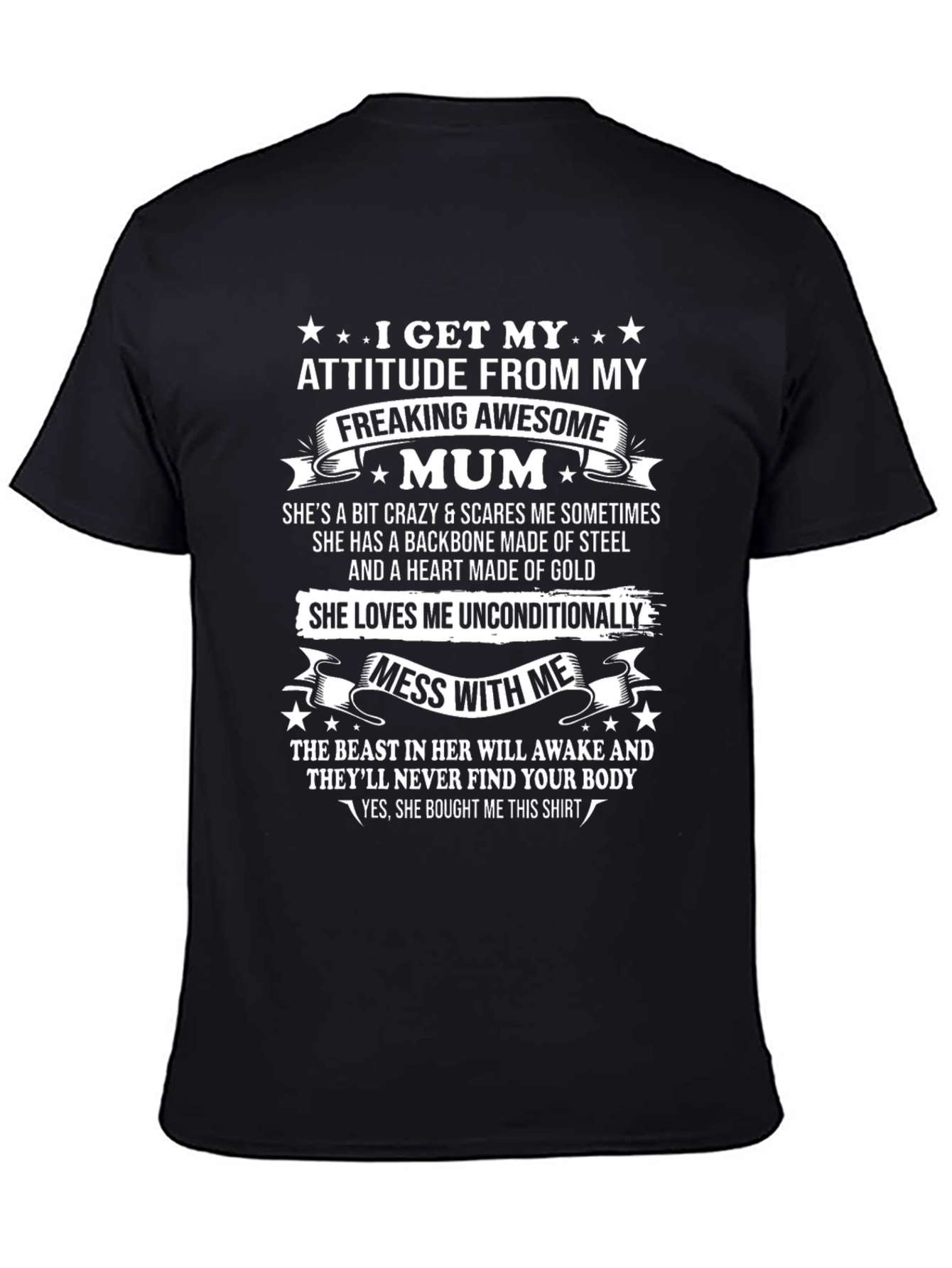 Awesome Mum T-Shirt - Attitude Gift for Son/Daughter