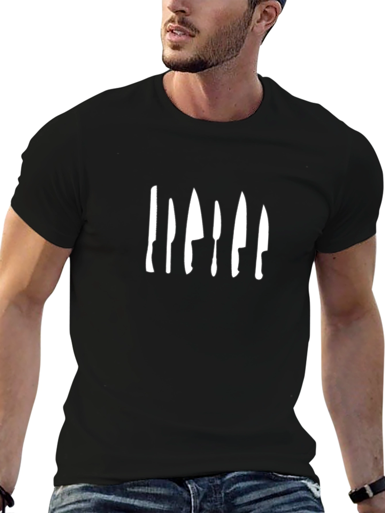 Chefs Knife Set Graphic T-Shirt - Black