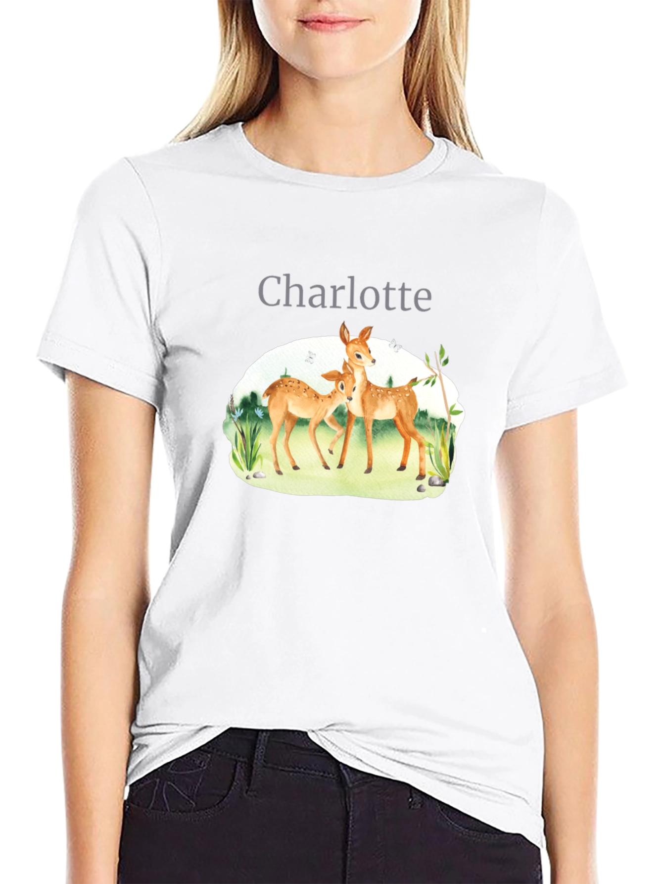 Personalized Deer Family T-Shirt - Charlotte