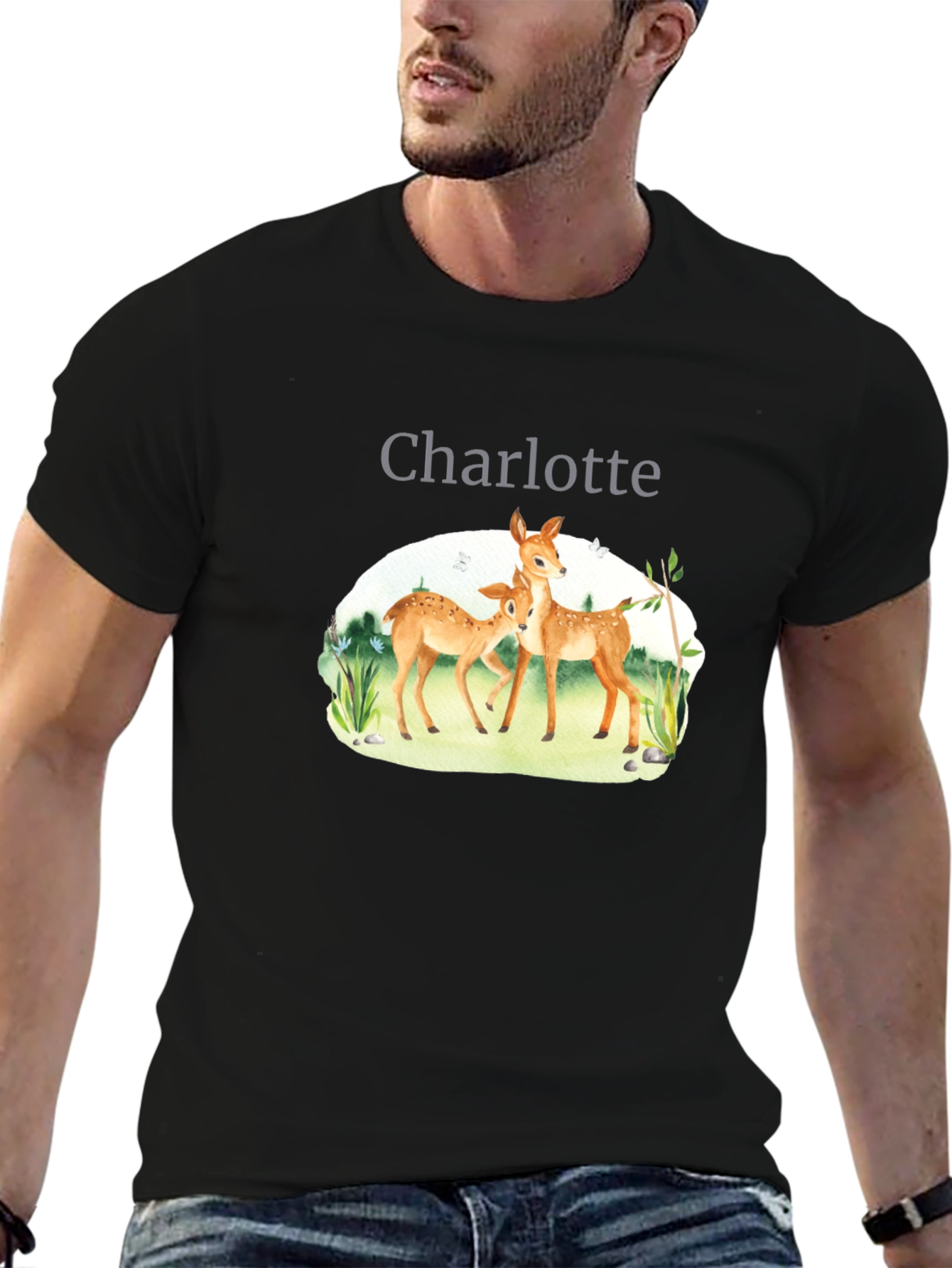 Personalized Deer Family T-Shirt - Charlotte